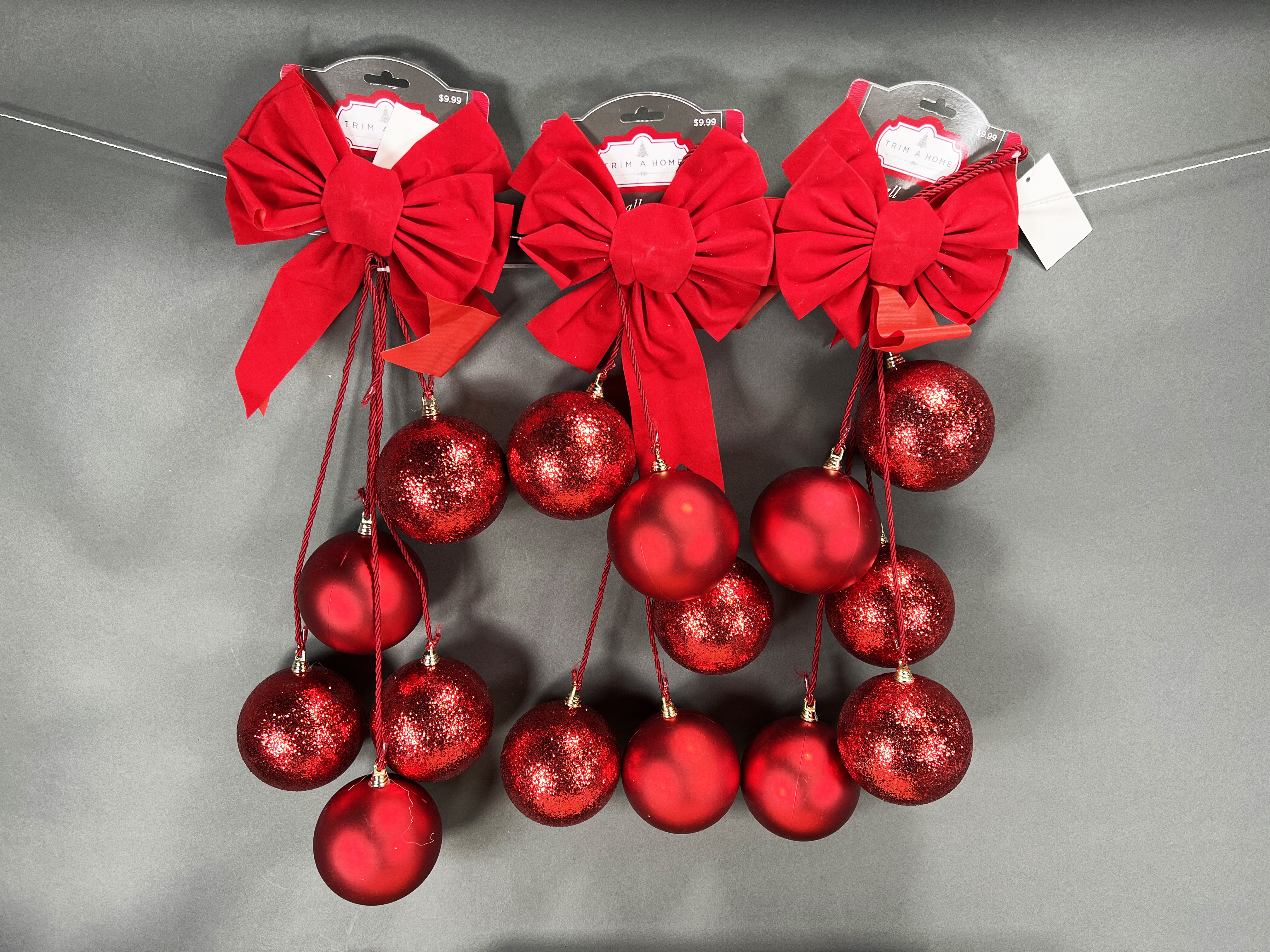 Red Christmas Ornaments And Wooden Sled image 3