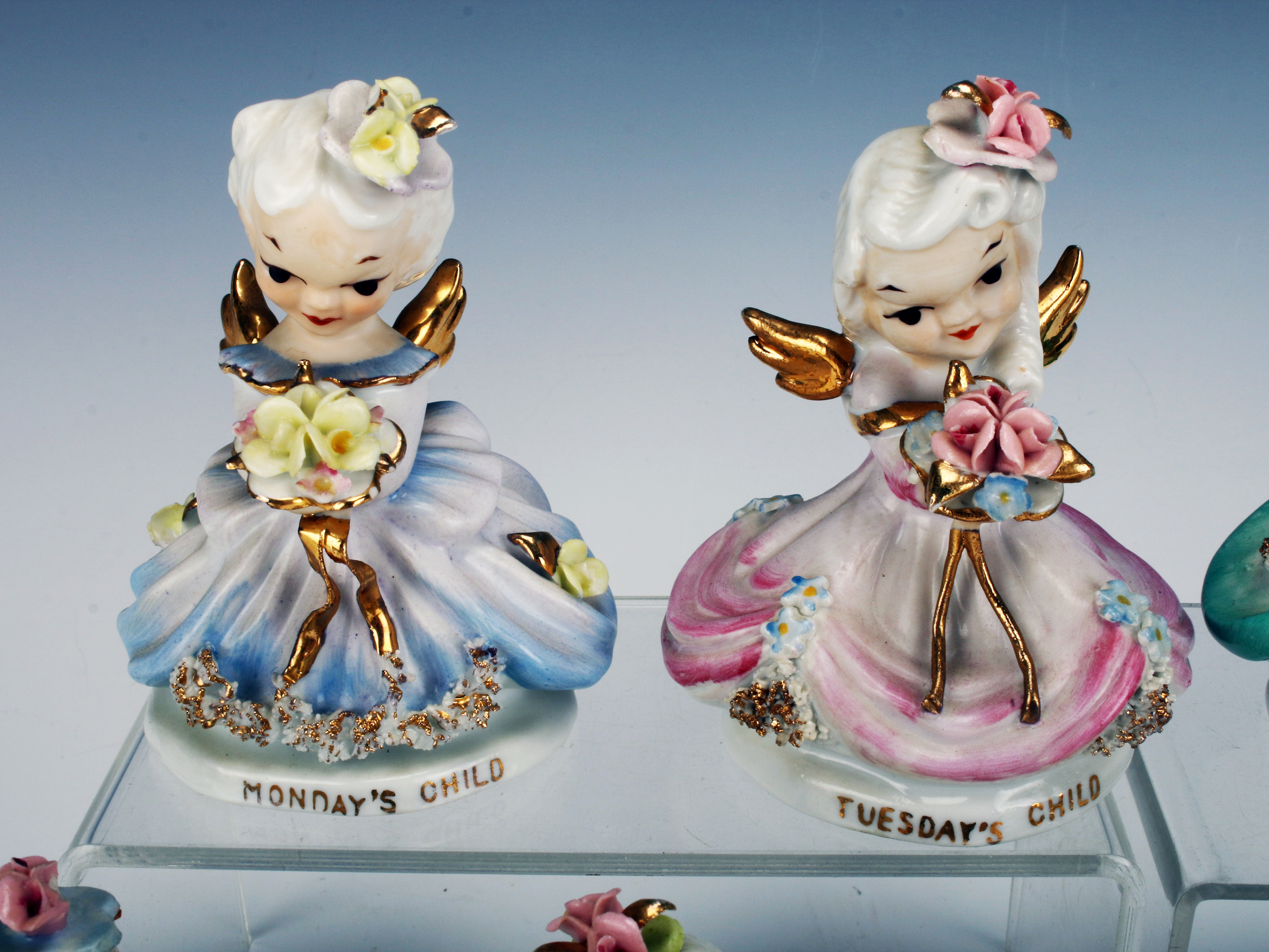 Lefton China Hand Painted Angel Of The Day Figures image 2
