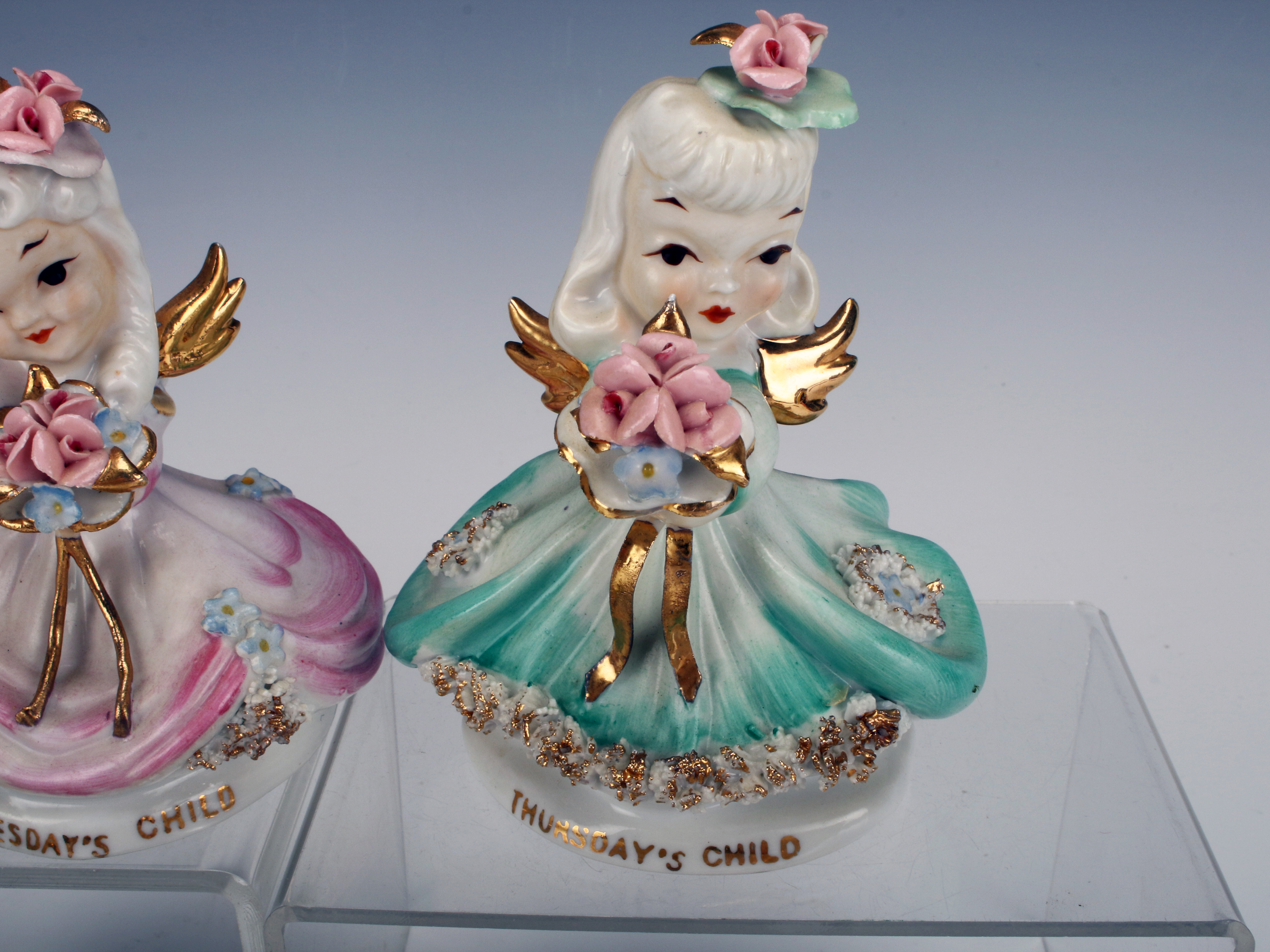 Lefton China Hand Painted Angel Of The Day Figures image 4