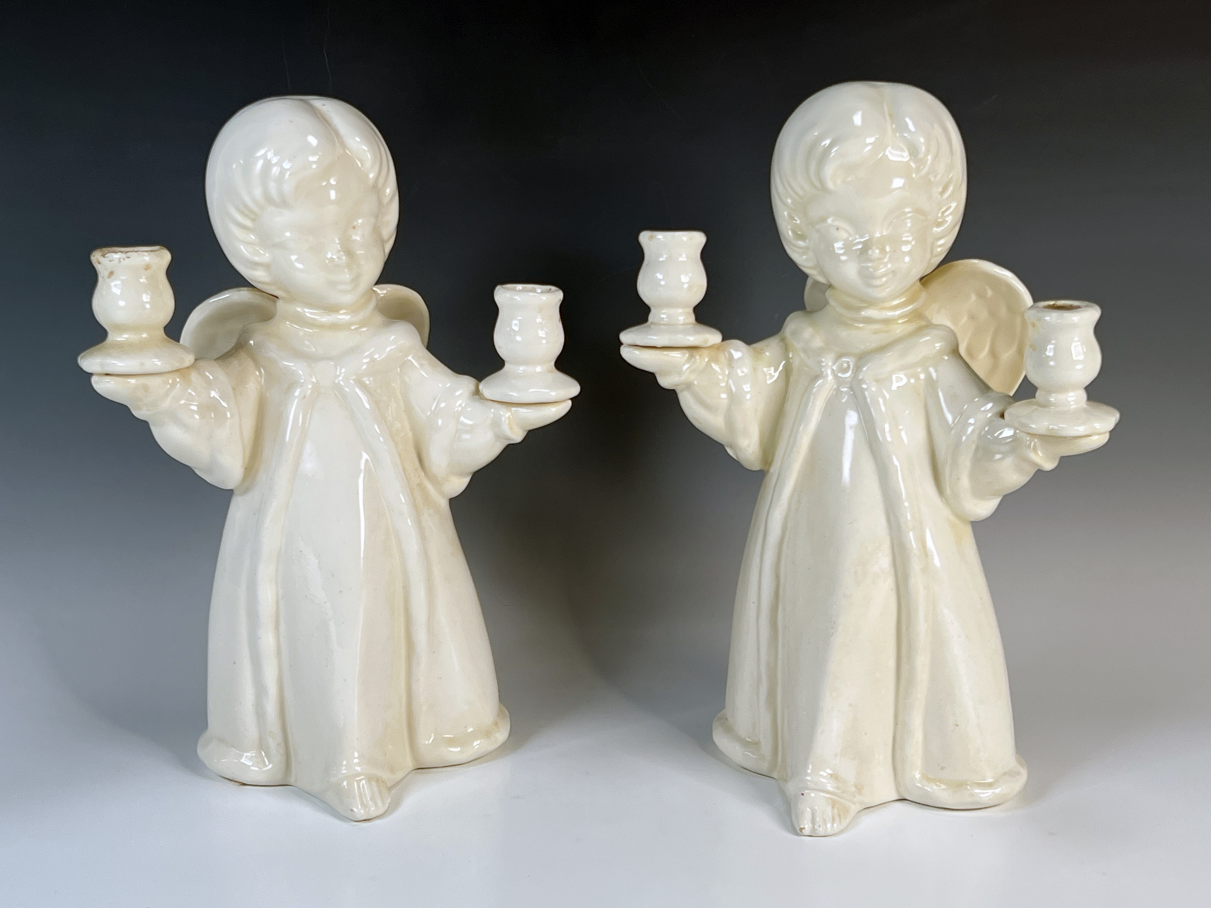 Two Christmas Angel Candleholders  image 1