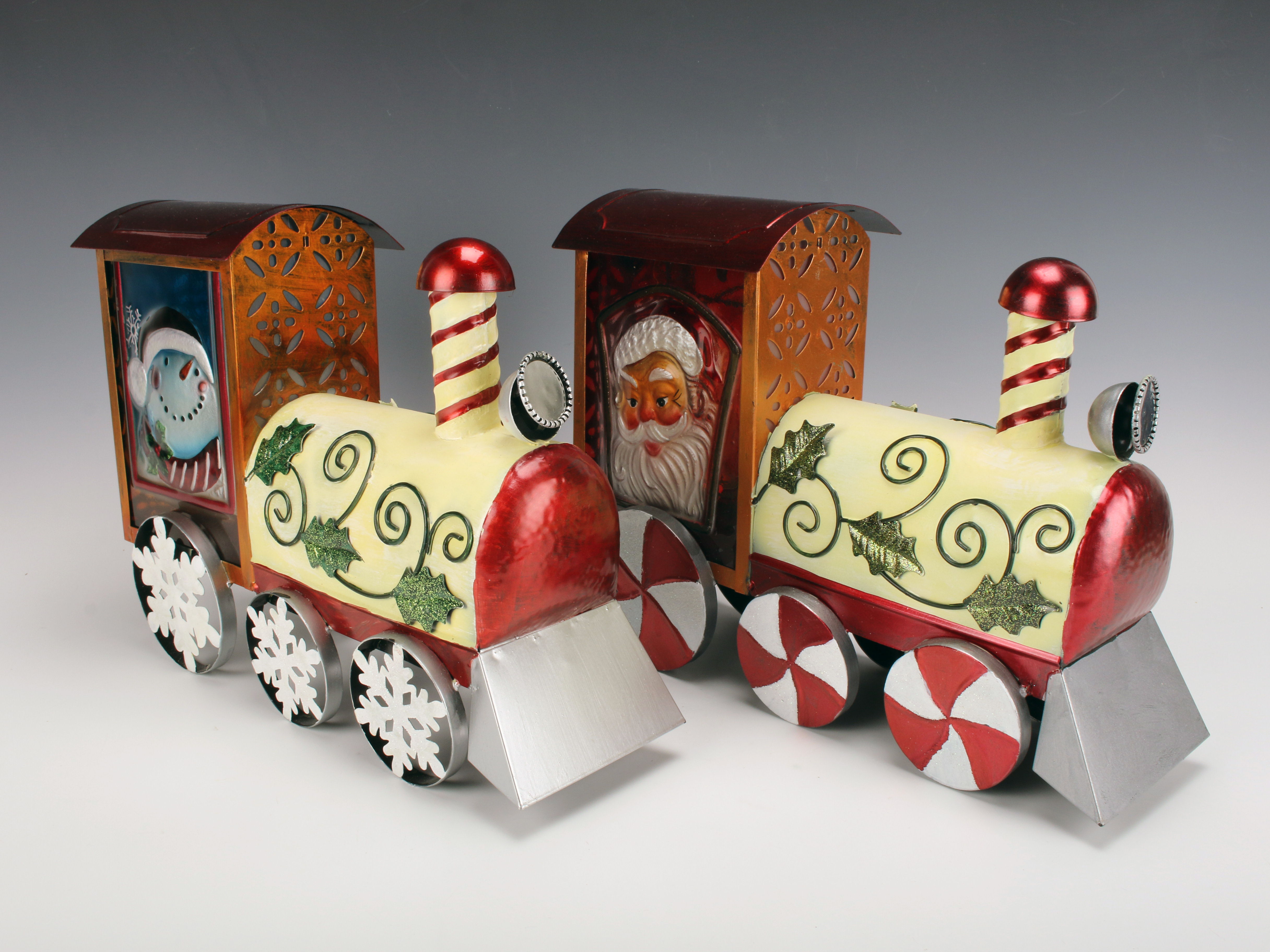 Mr. Christmas Santa And Snowman Christmas Train Decorations image 1