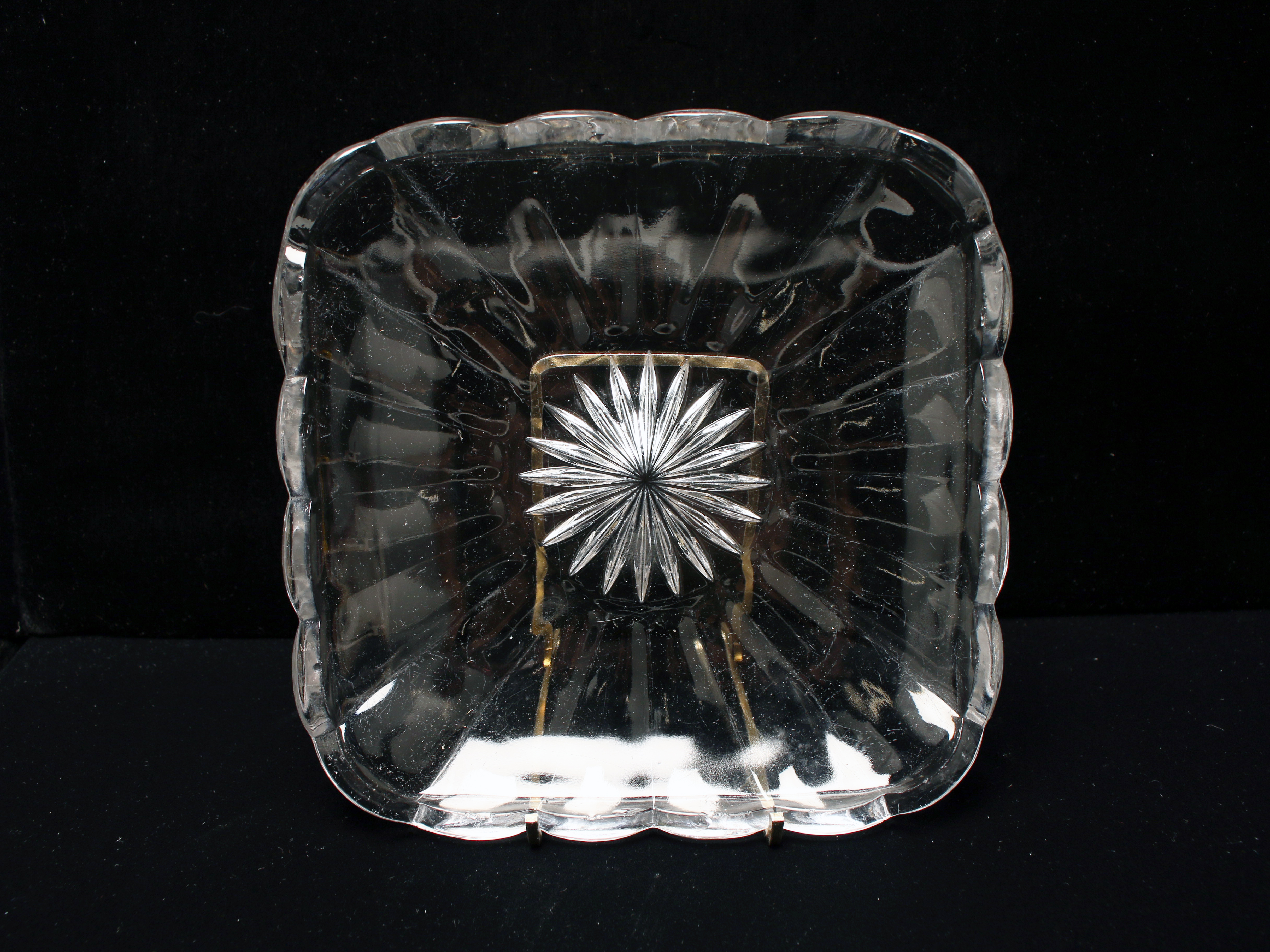 Glass Serving Bowl & Tray W Dishes  image 3