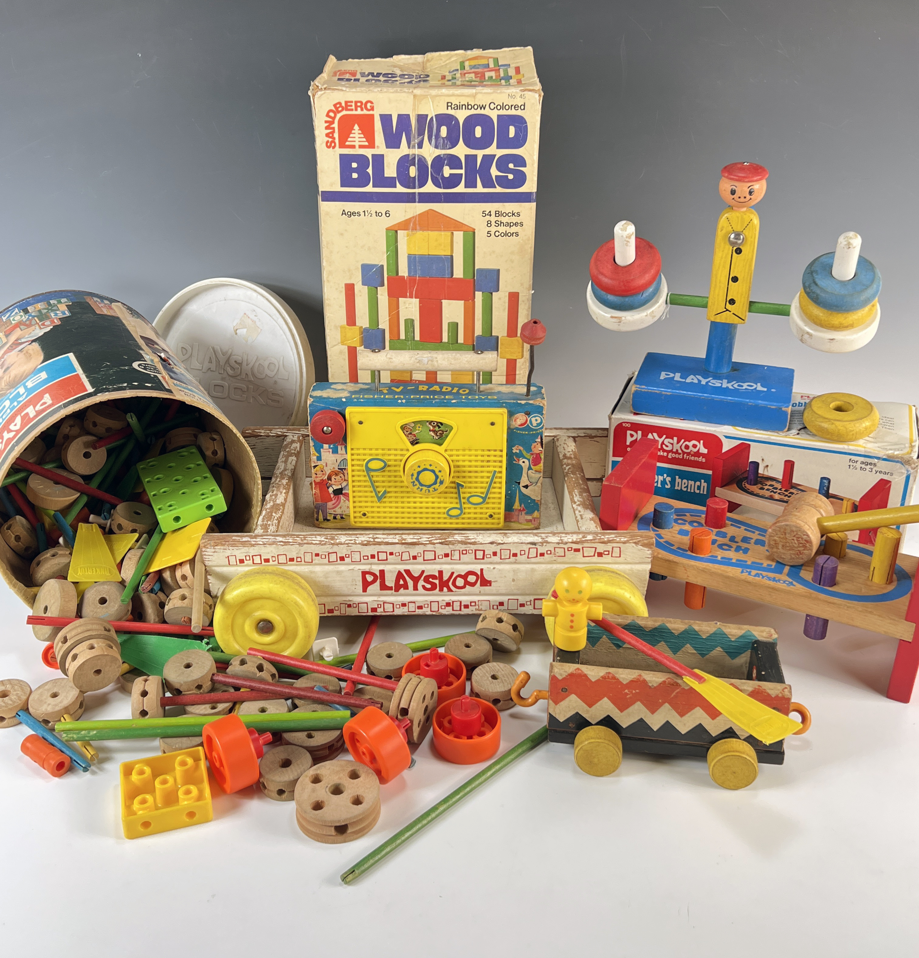 Vintage Fisher Price Playskool Tinkertoys Wooden Toys image 1