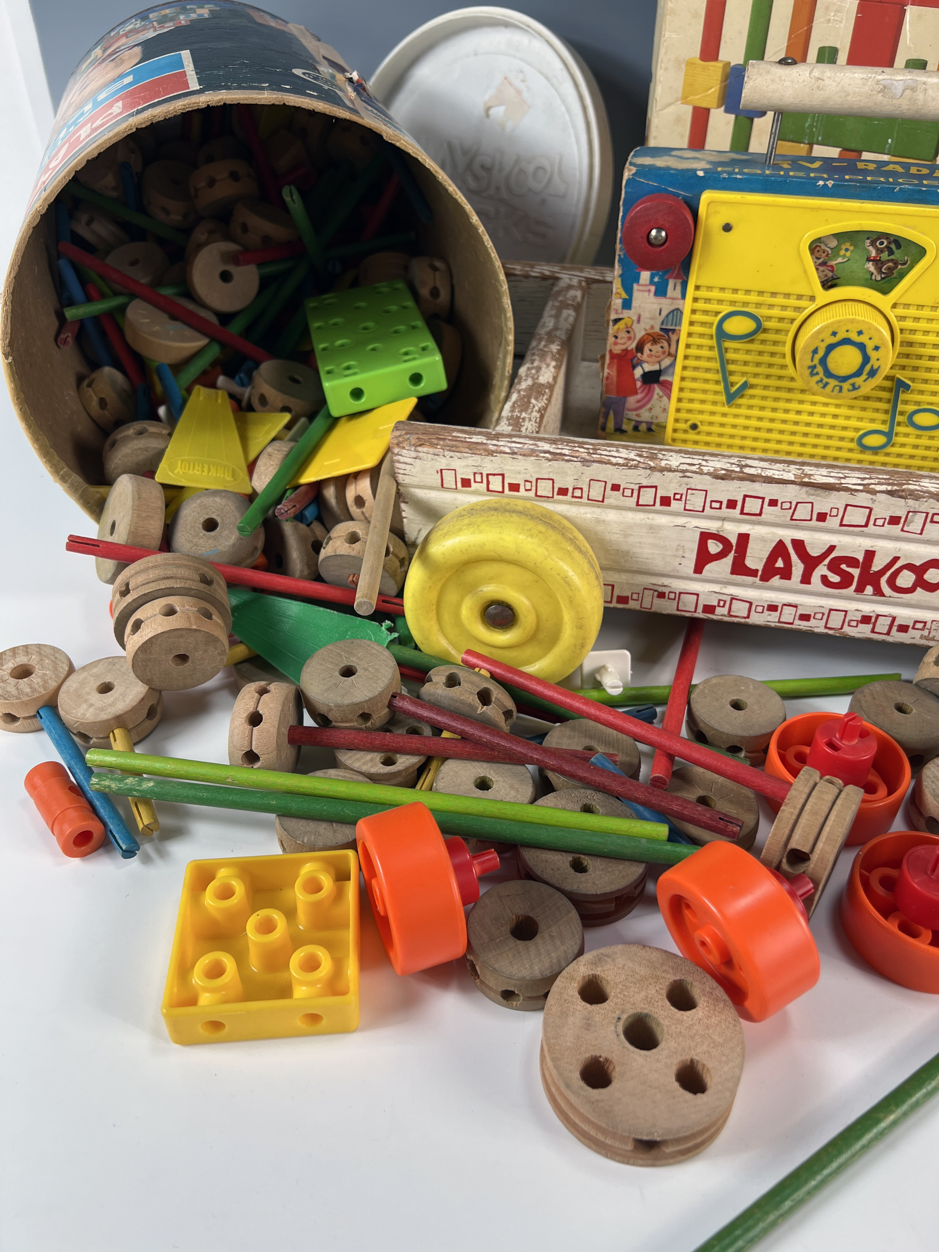 Vintage Fisher Price Playskool Tinkertoys Wooden Toys image 2