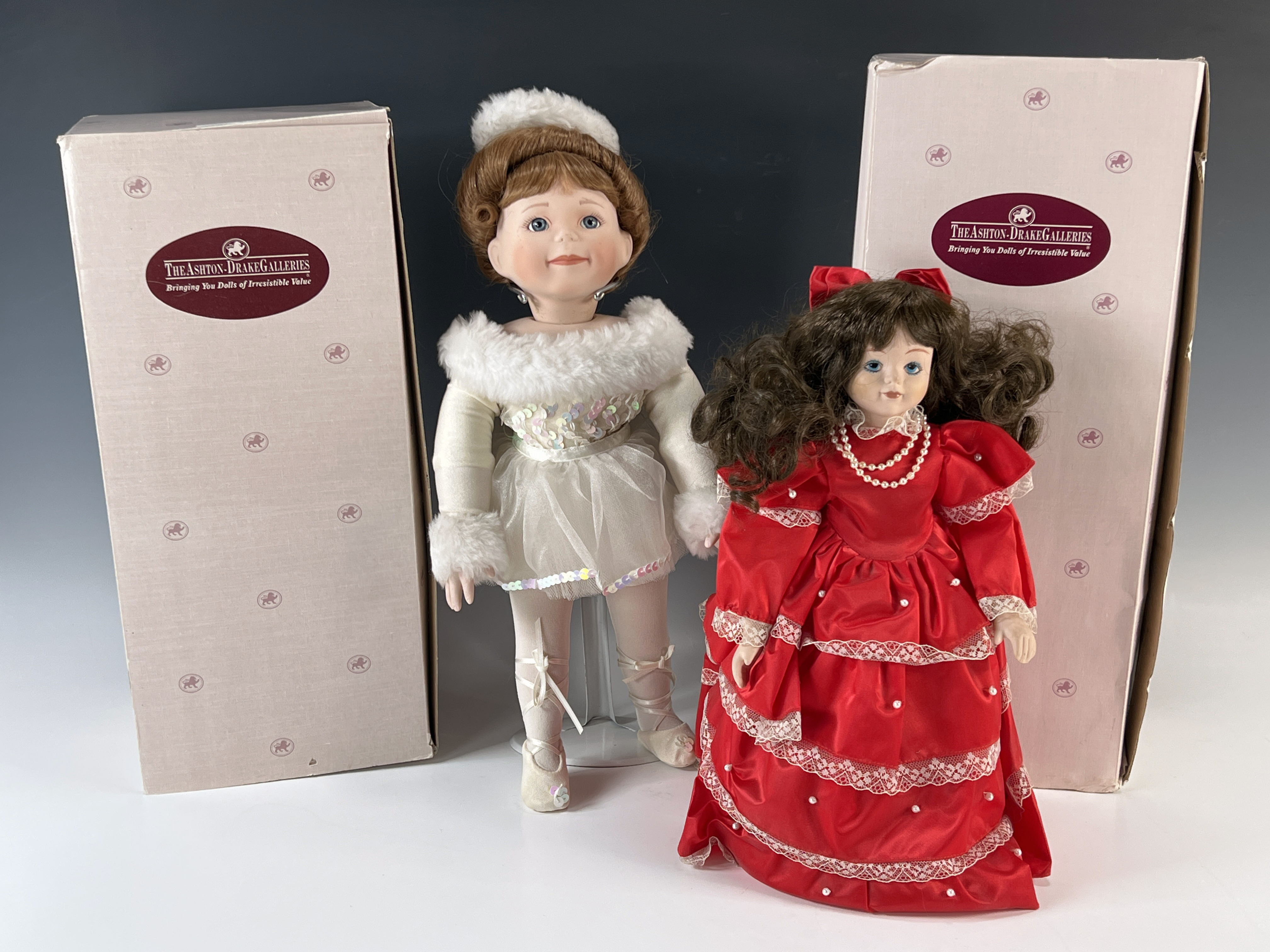 Two Ashton Drake Galleries Porcelain Dolls In Box image 1