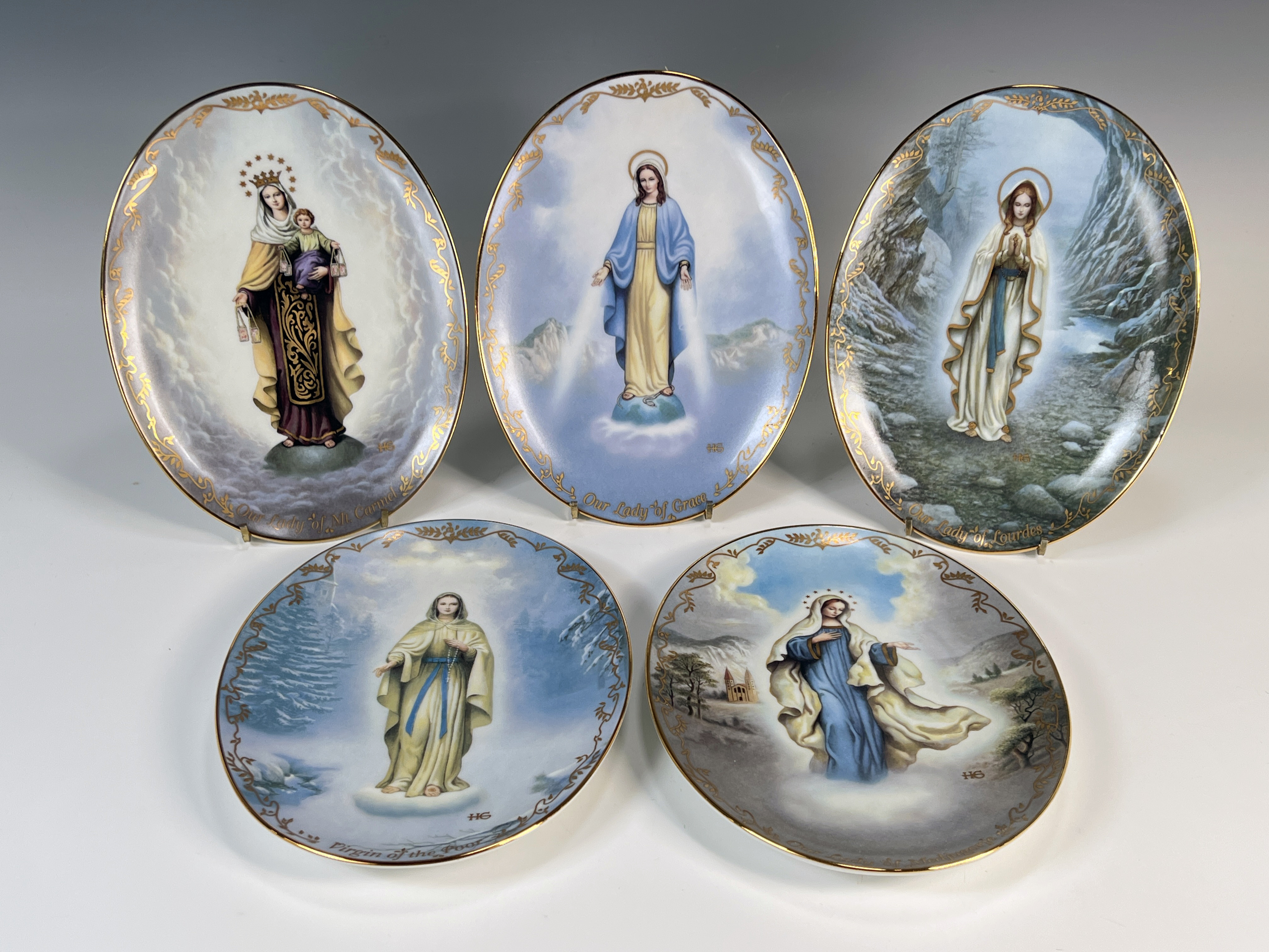 5 Visions Of Our Lady Bradford Exchange Plates image 1