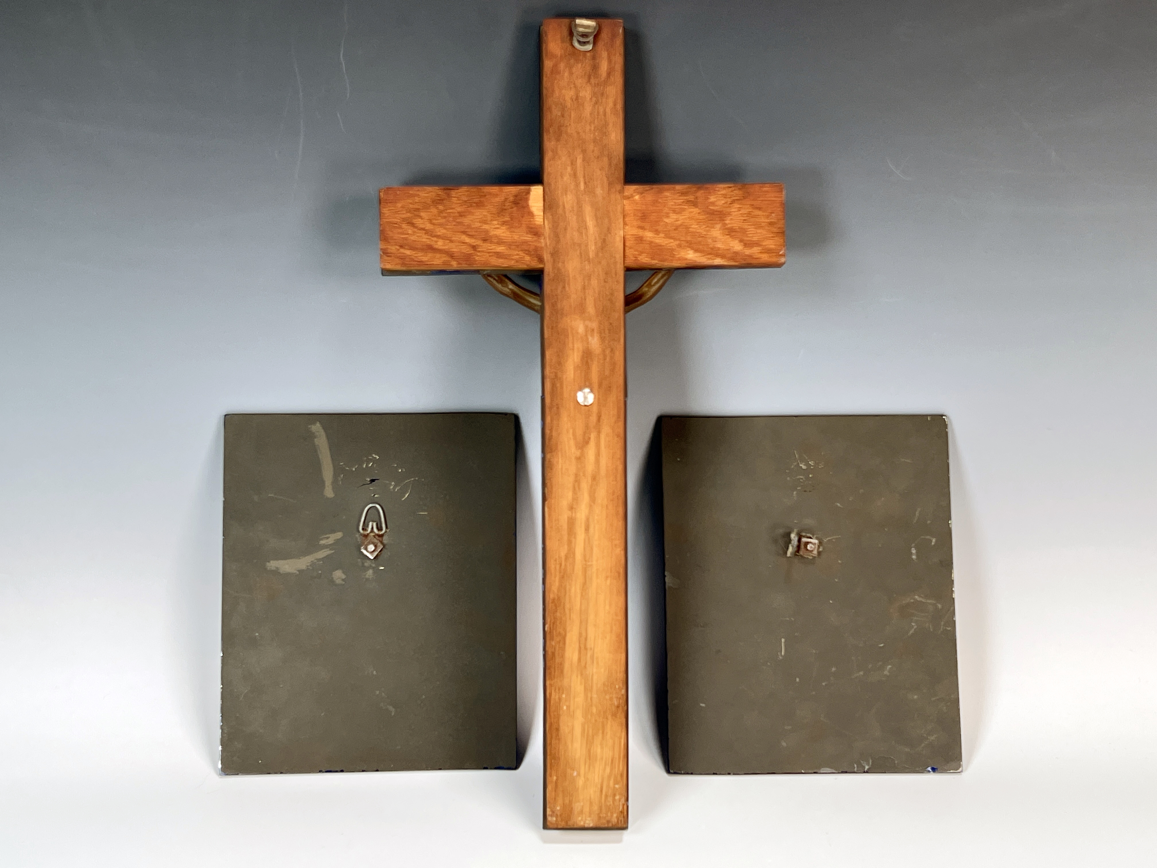 Vintage Cobalt Mirror Crucifix & Plaques image 7