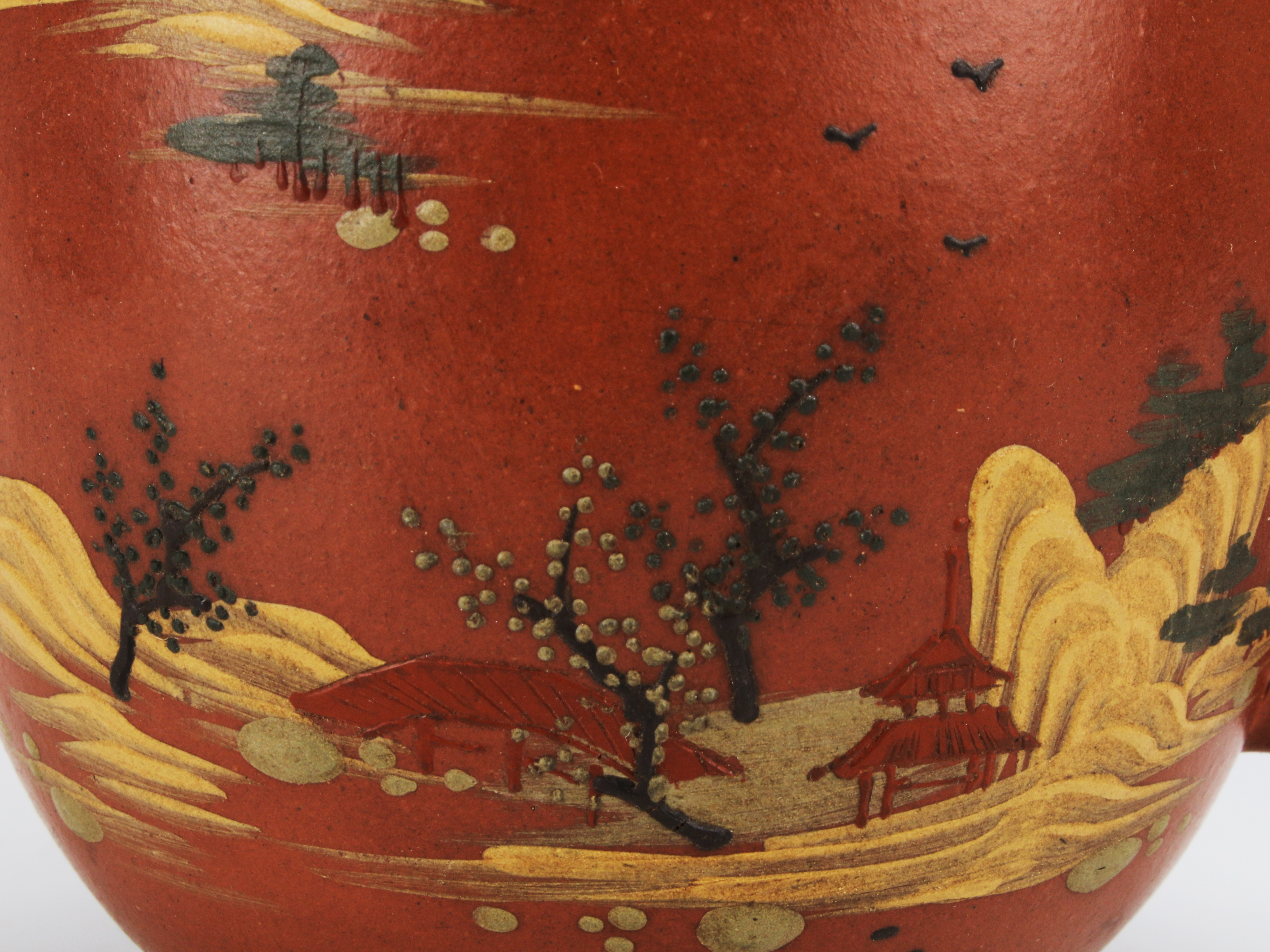 Antique Yixing Zisha Teapot With Gilded Calligraphy image 3