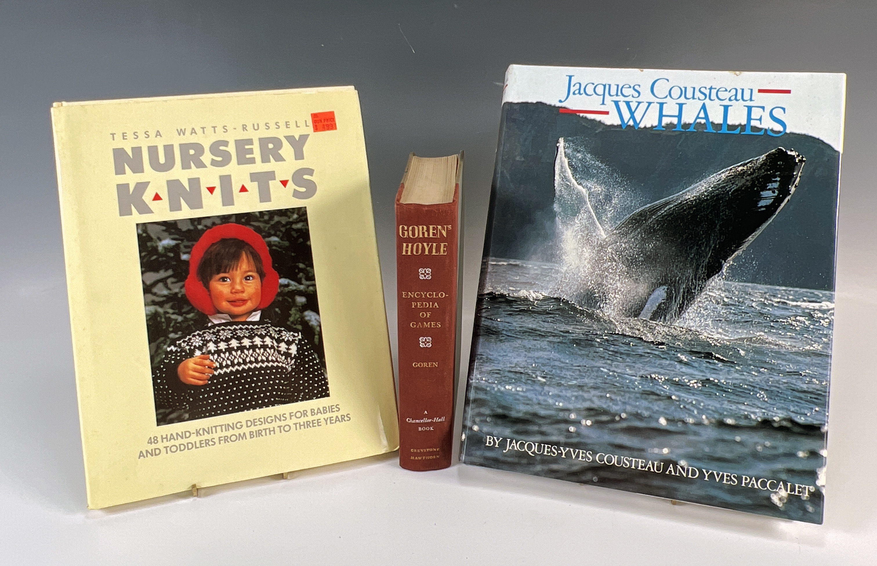 Three Reference Books Jacques Cousteau Games Knitting image 1