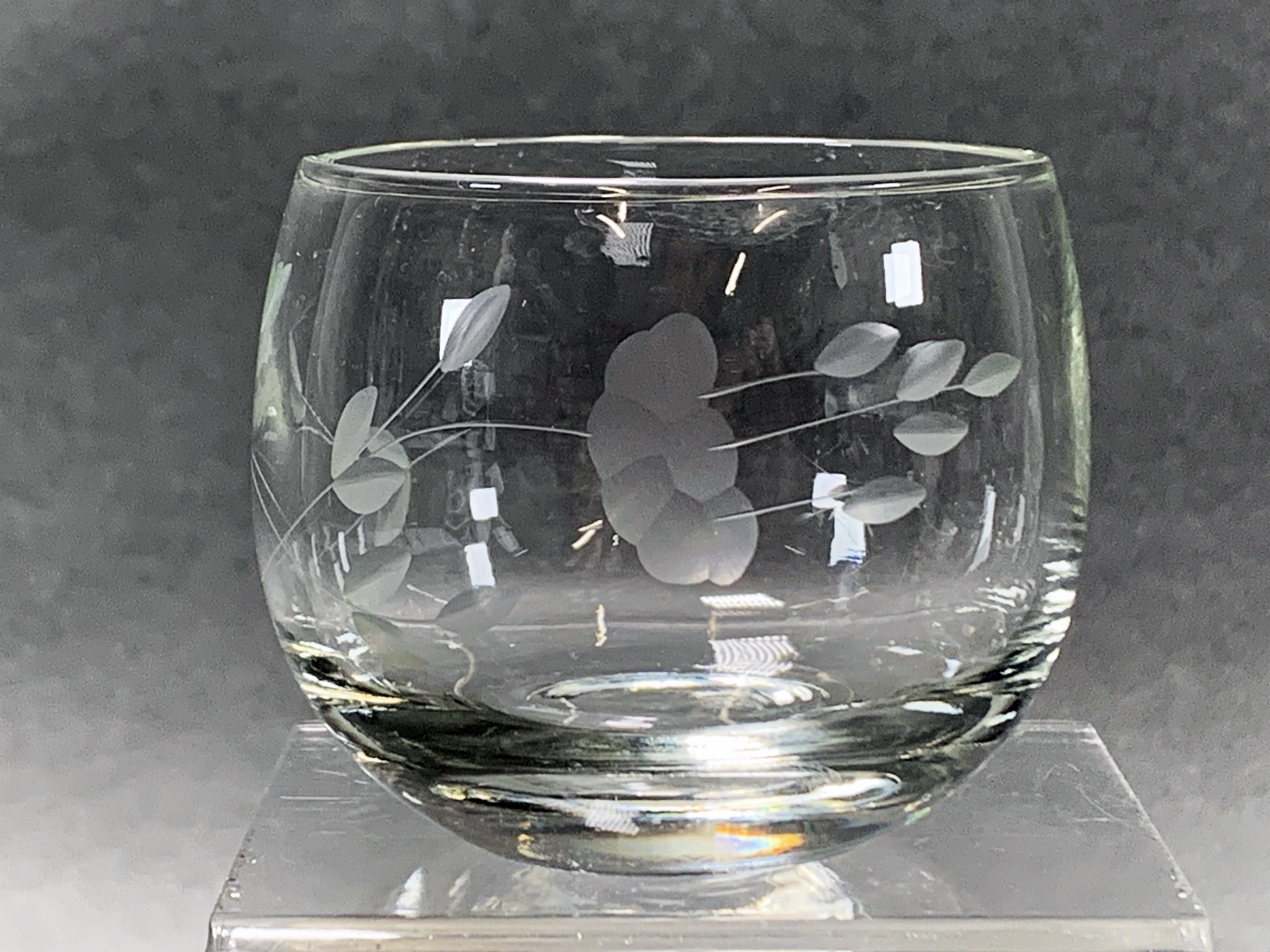 Etched Glass Punch Bowl And Glasses image 3