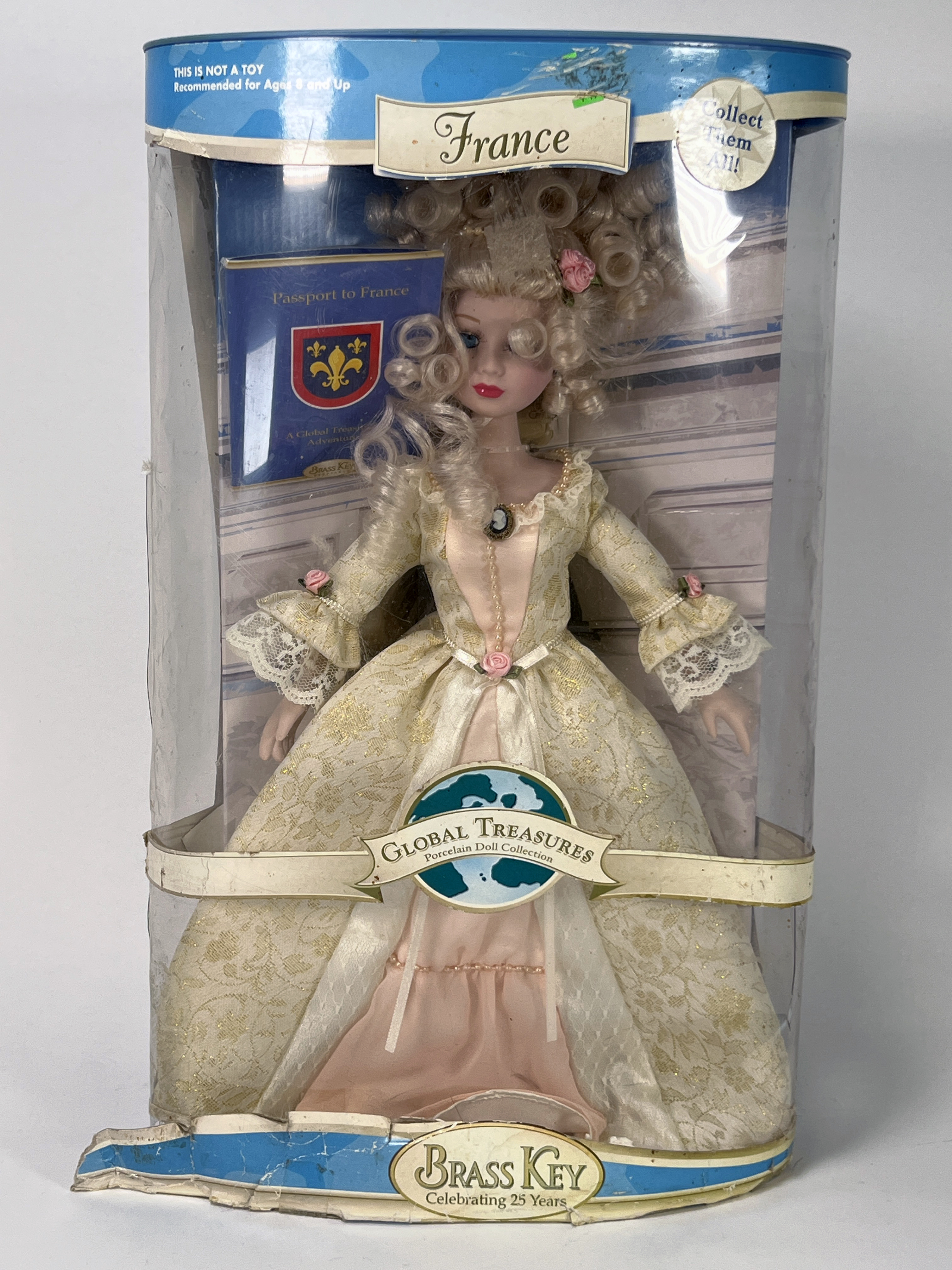 Brass Key Keepsakes Global Treasures Porcelain France Doll In Box image 2