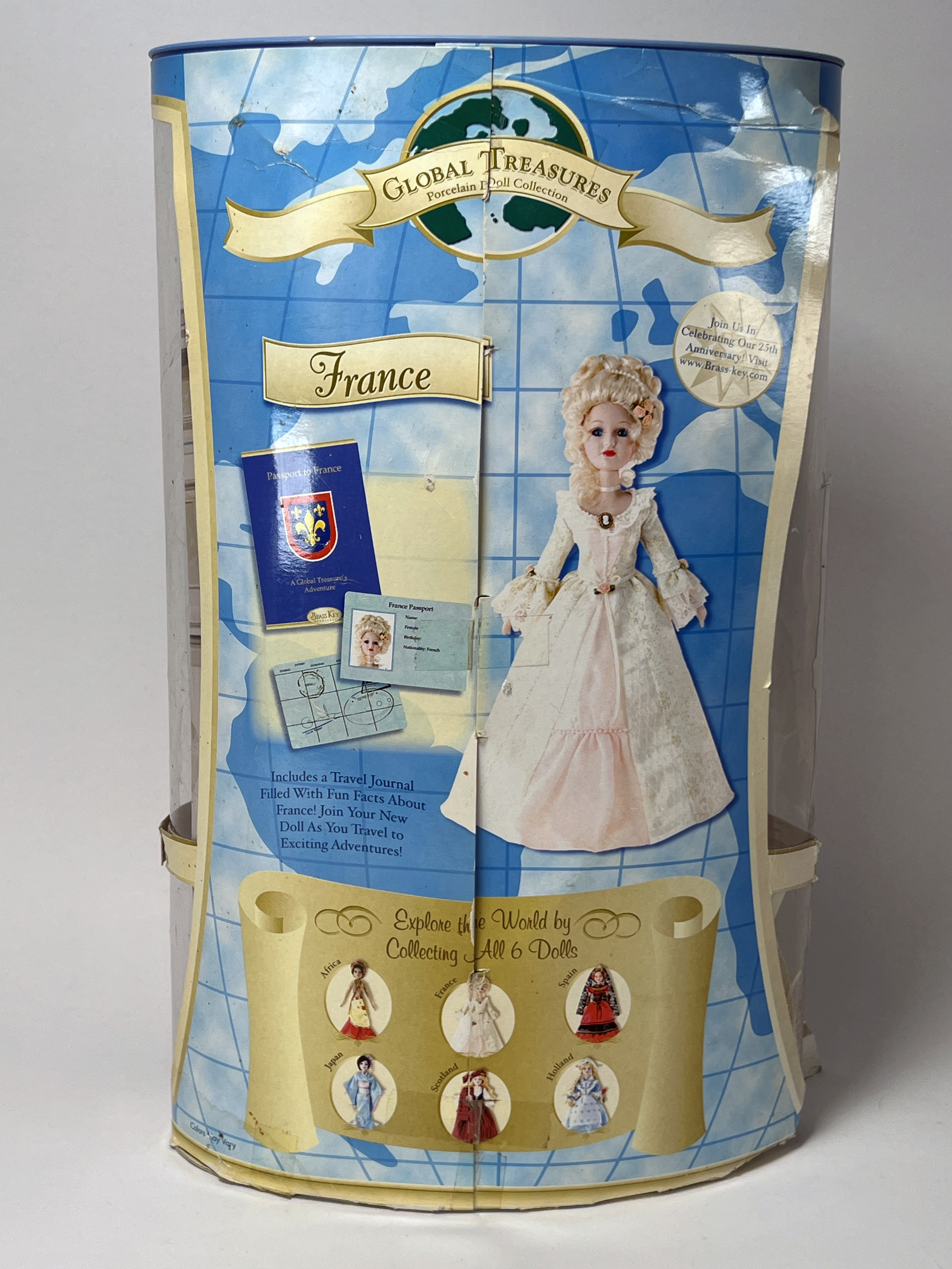 Brass Key Keepsakes Global Treasures Porcelain France Doll In Box image 3