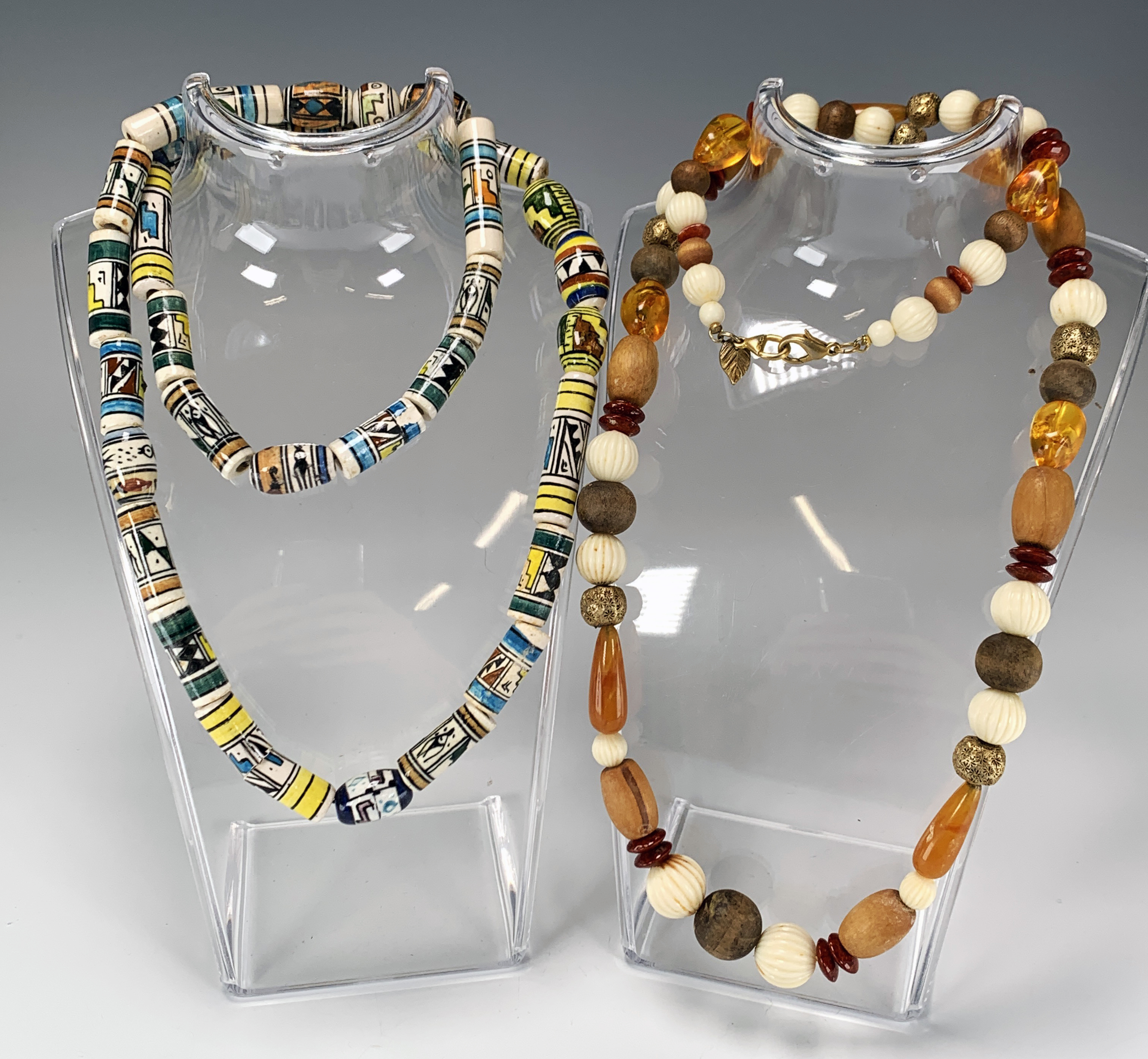 Two Colorful Bead Necklaces image 1