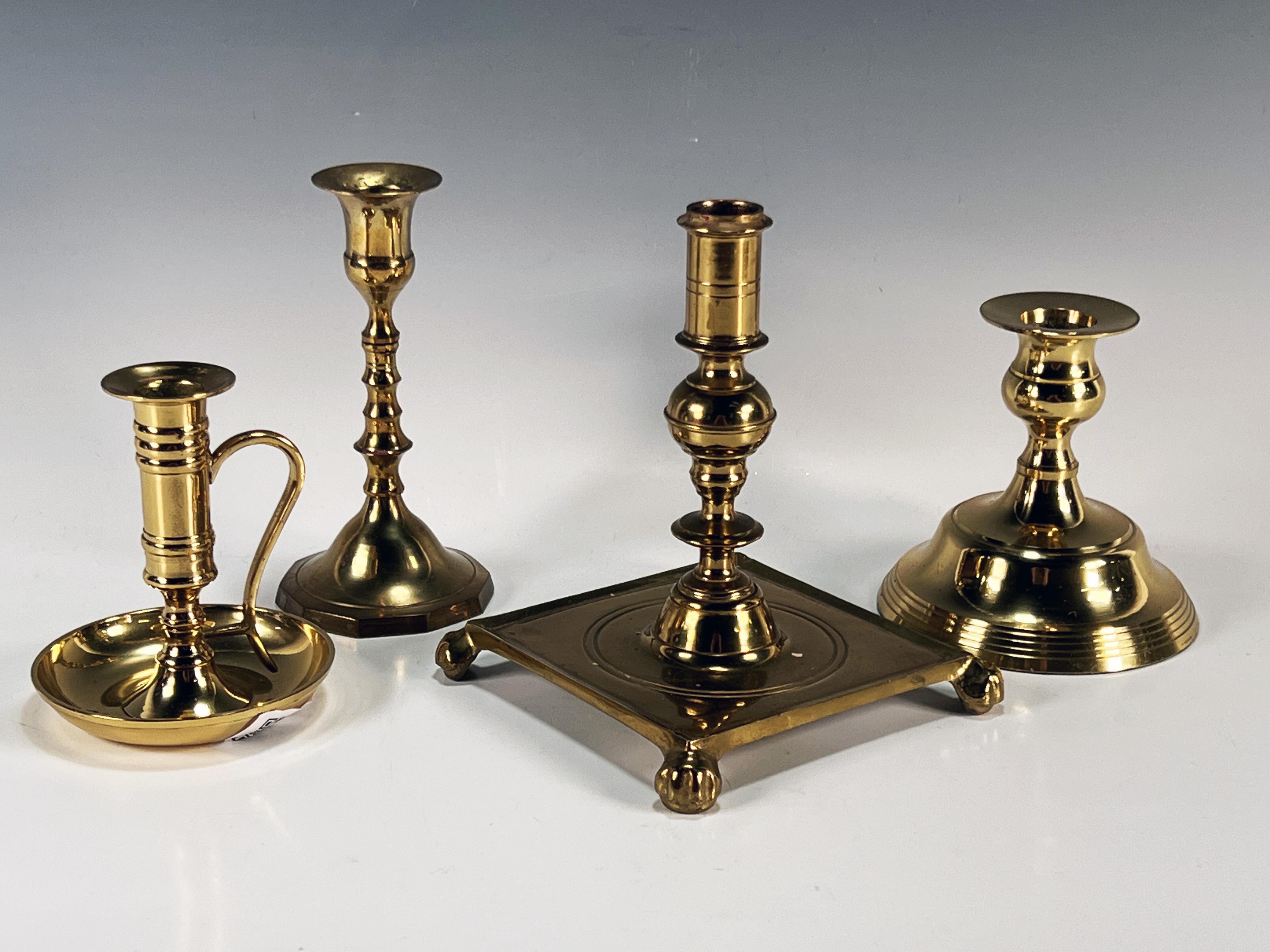 4 Brass Candlesticks image 1