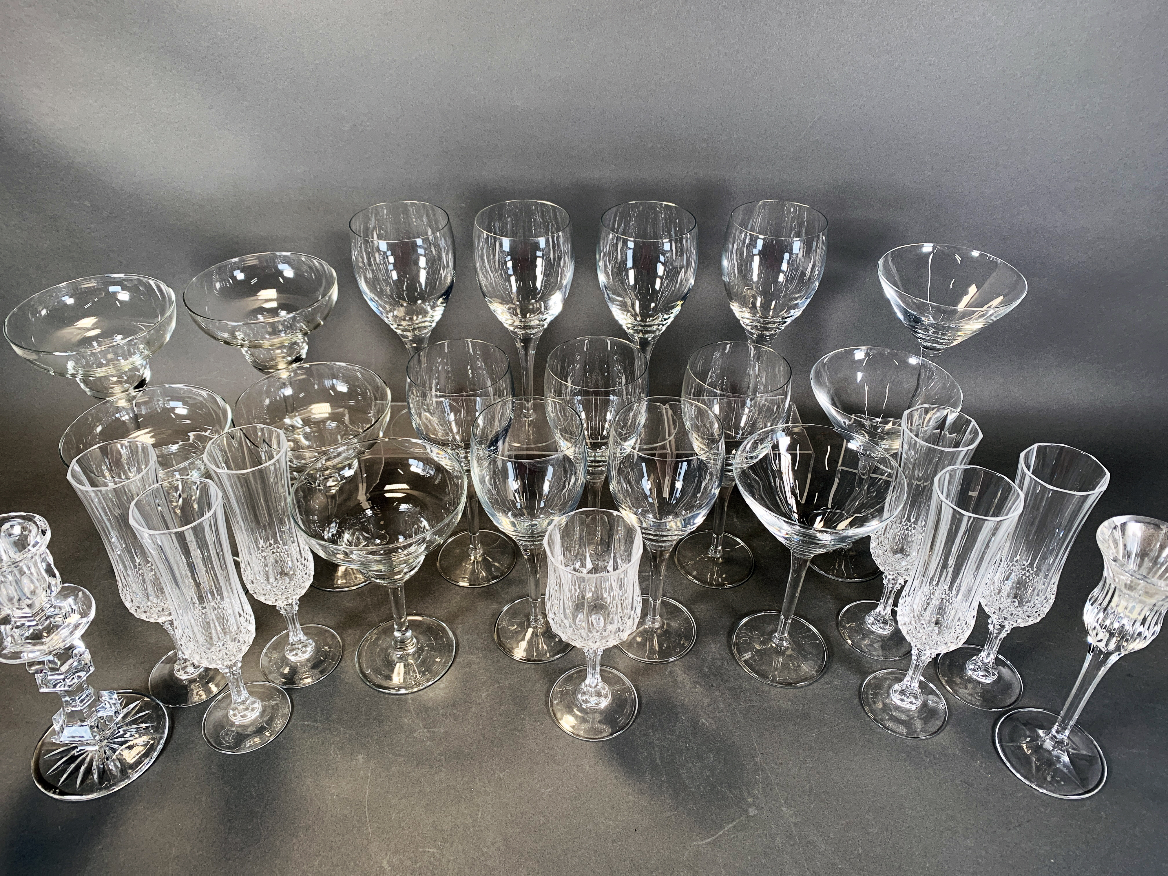 Large Lot Of Crystal And Glass Stemware  image 2