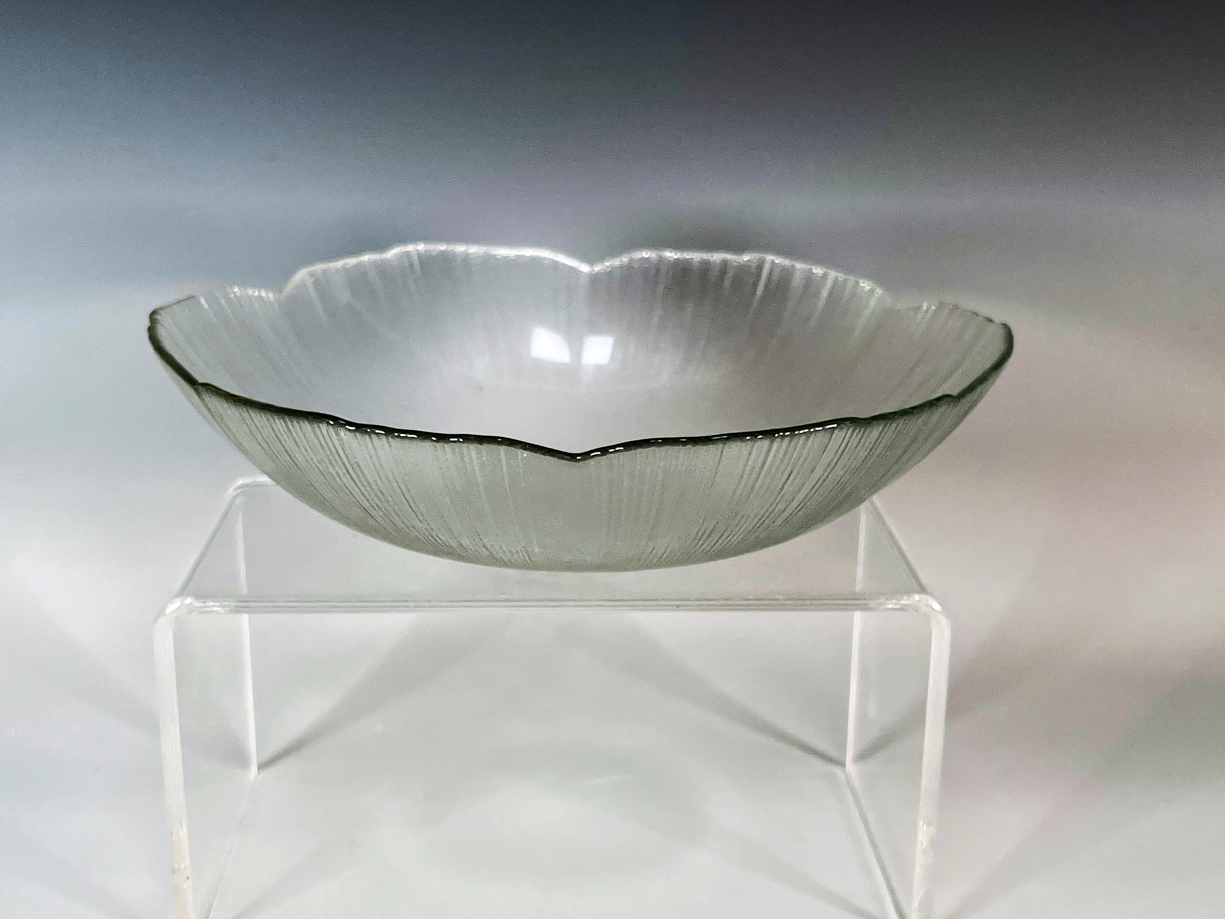 Four Clear Floral Poppy Bowls image 2