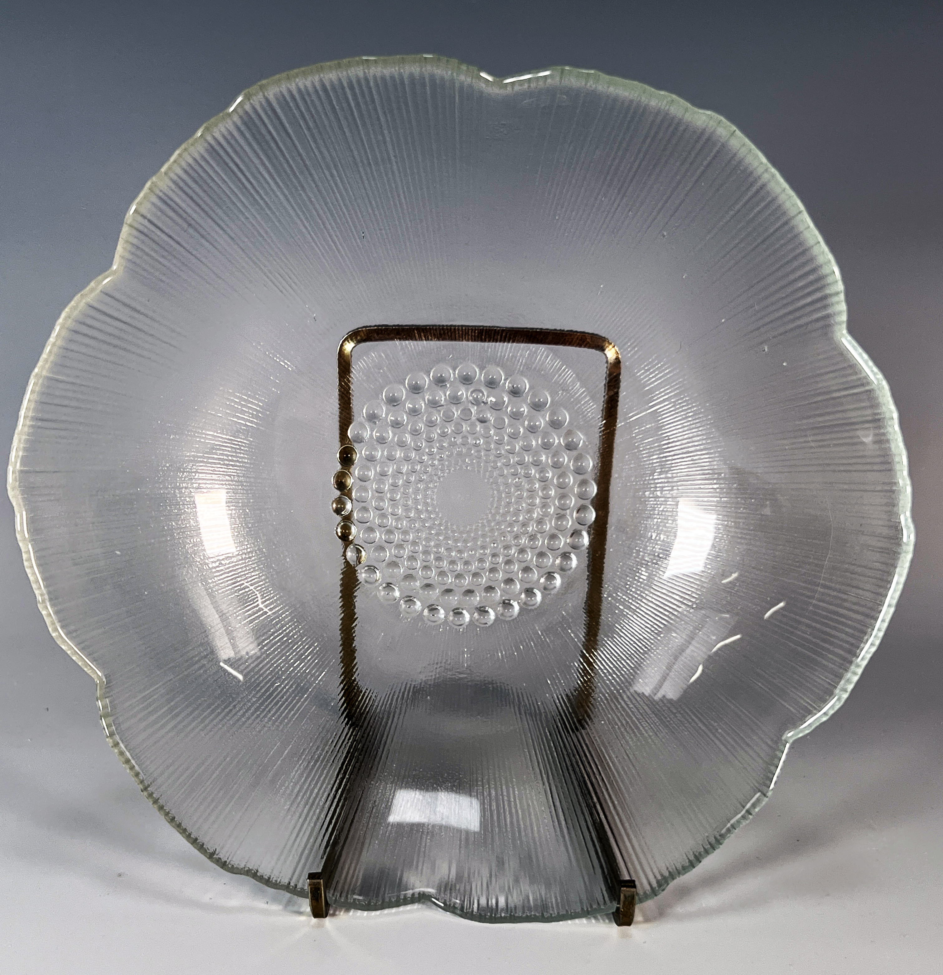 Four Clear Floral Poppy Bowls image 3