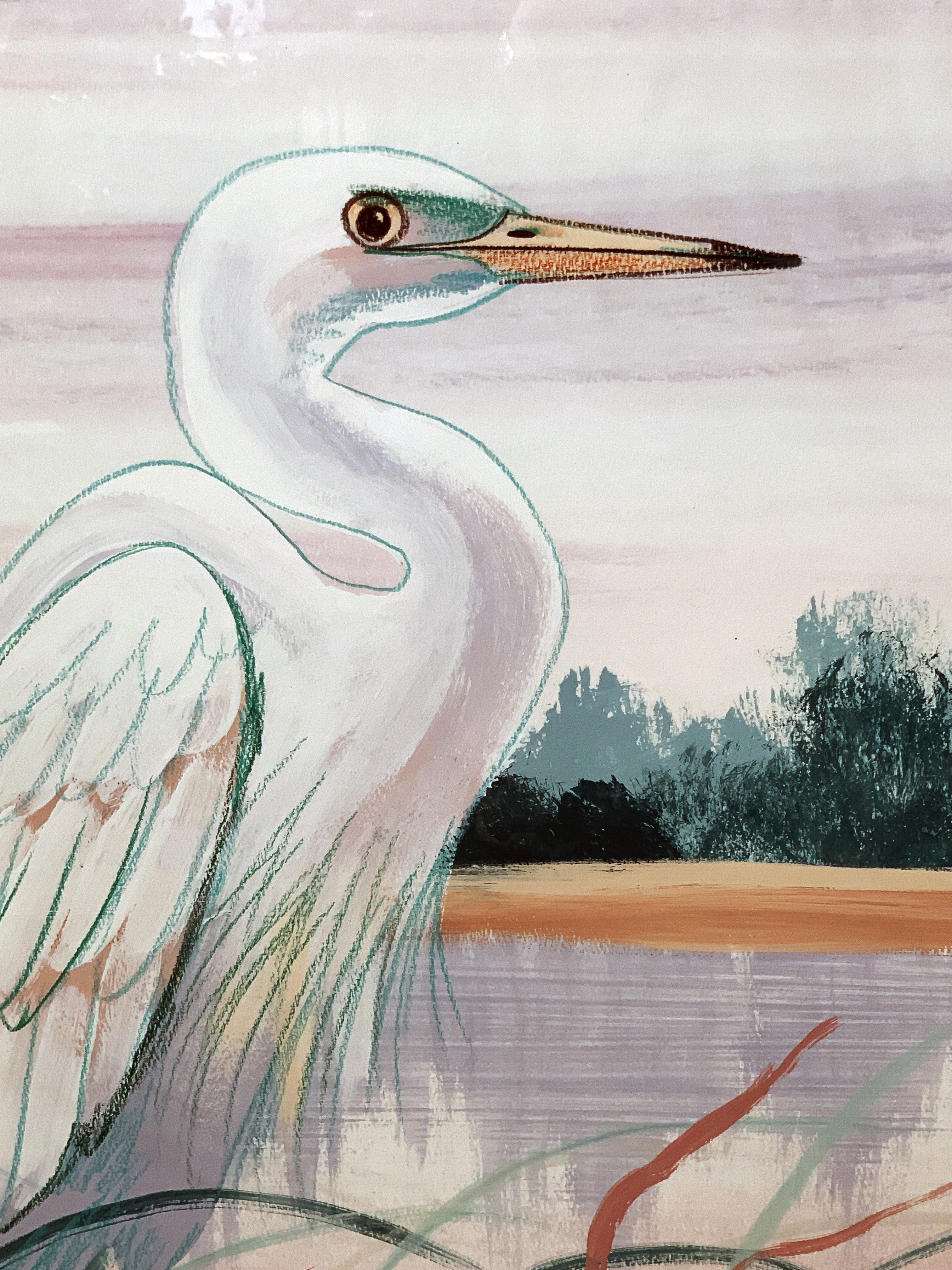 Pair Of Original Egret Paintings image 2