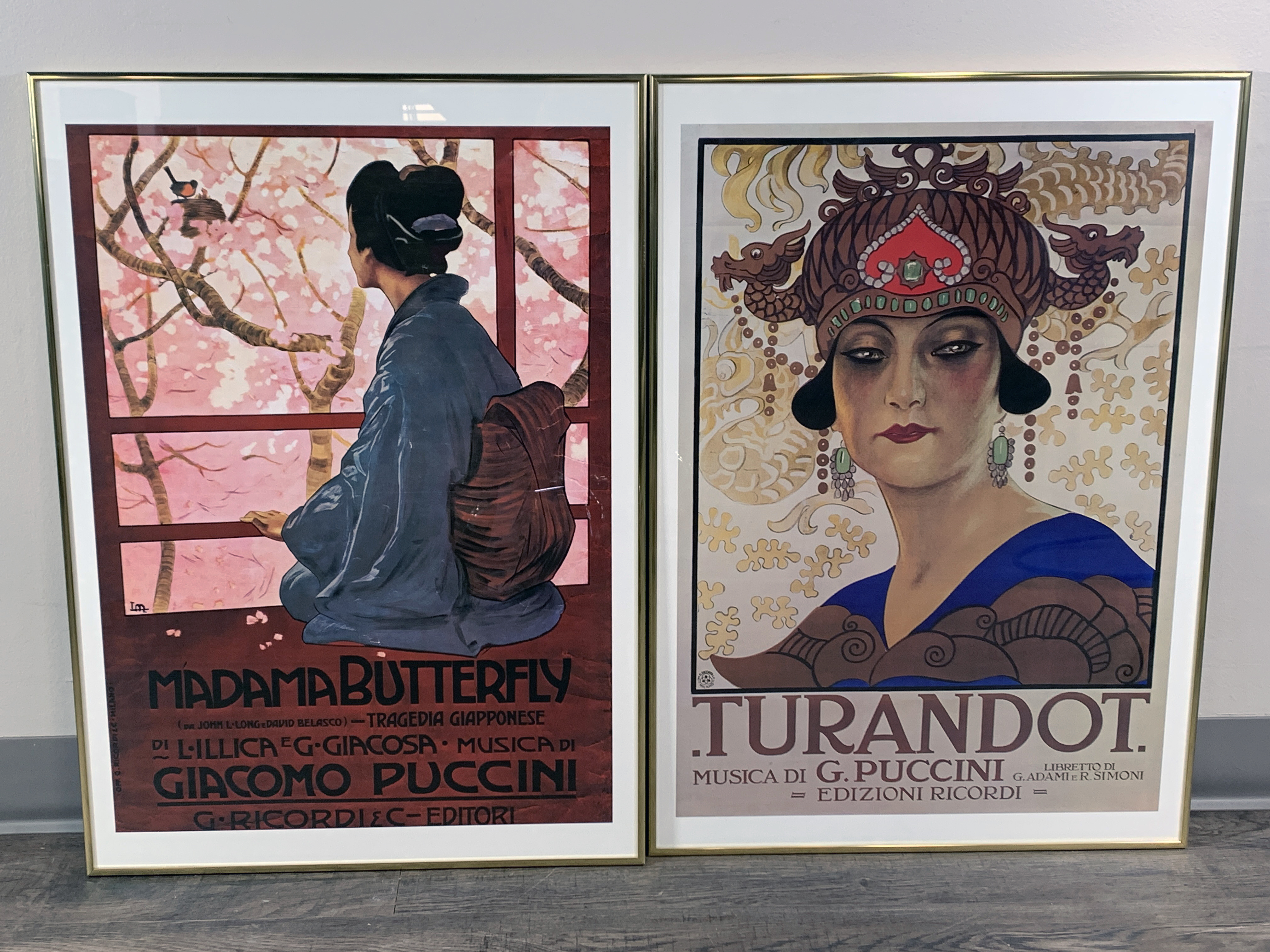 2 Framed Reproduction Puccini Opera Posters  image 1