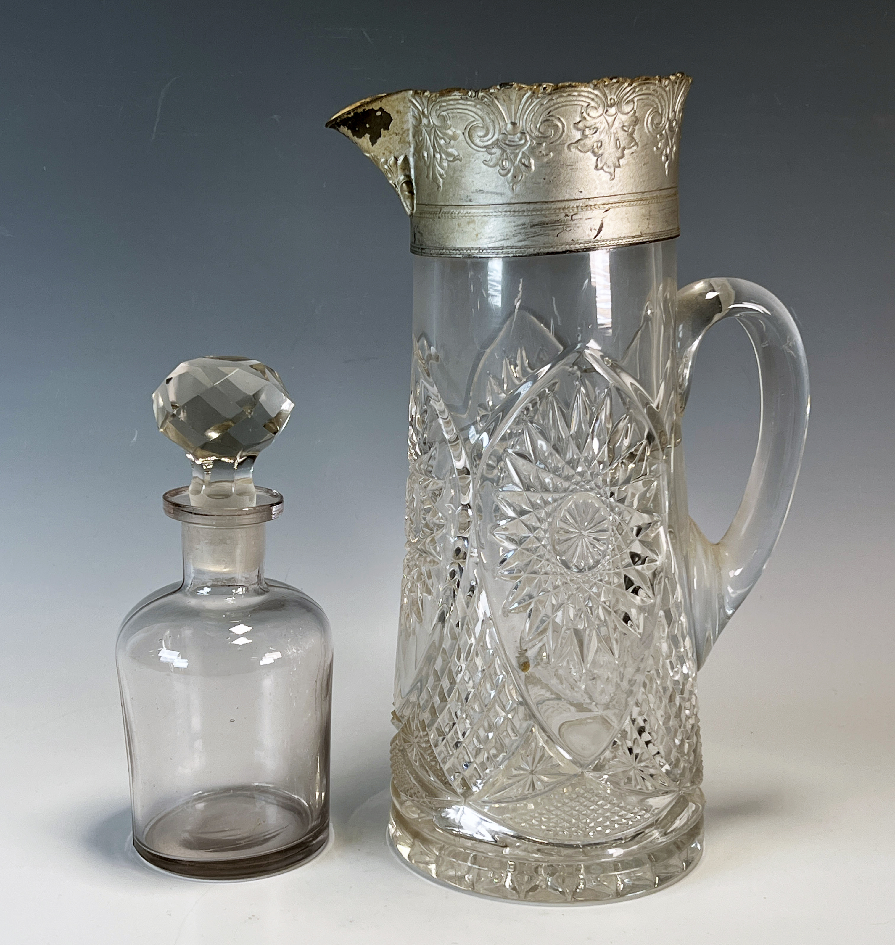 Glass Pitcher & Small Bottle With Stopper  image 1