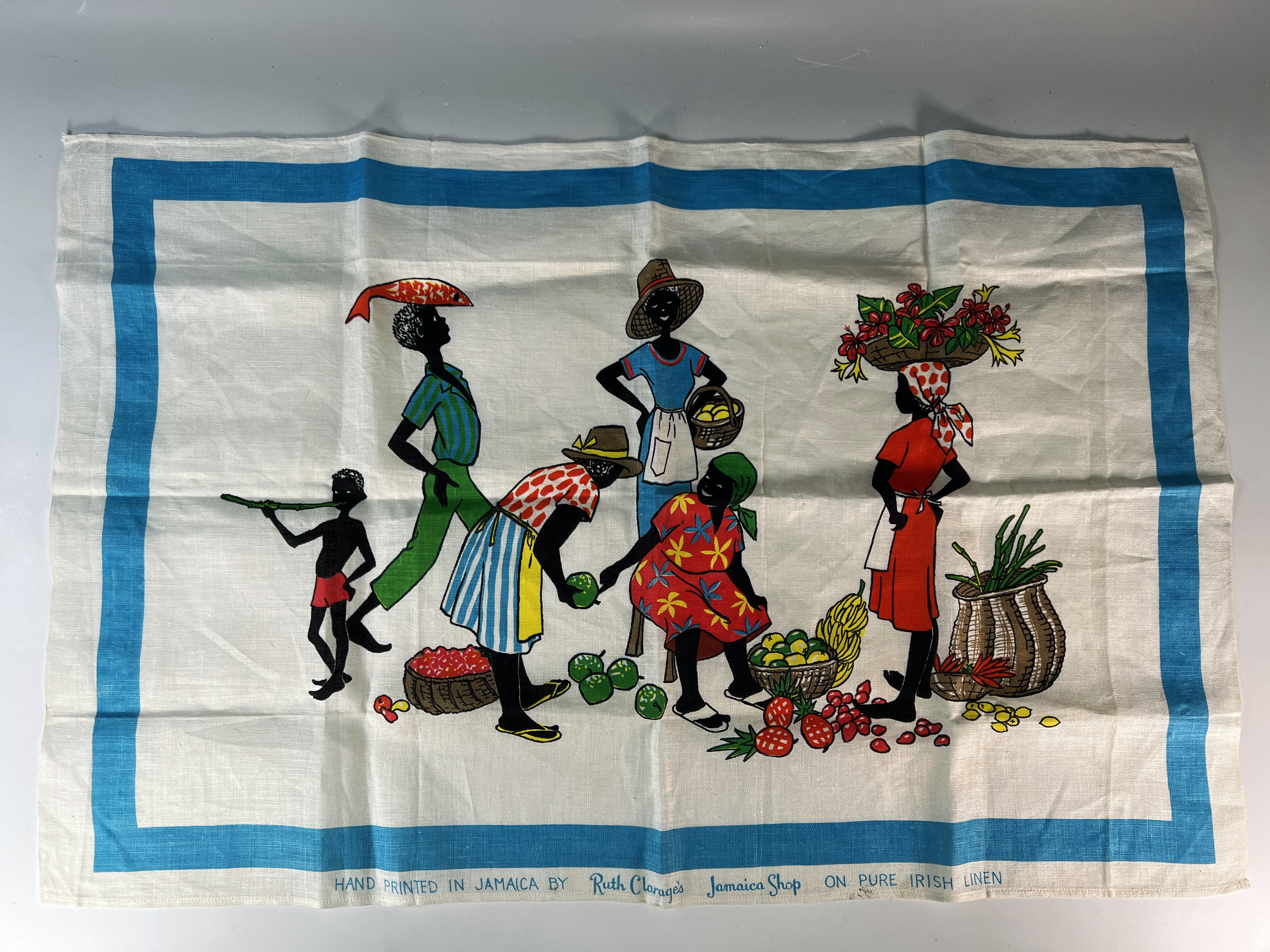 Hand Printed Jamaican Linen Dish Towel image 1