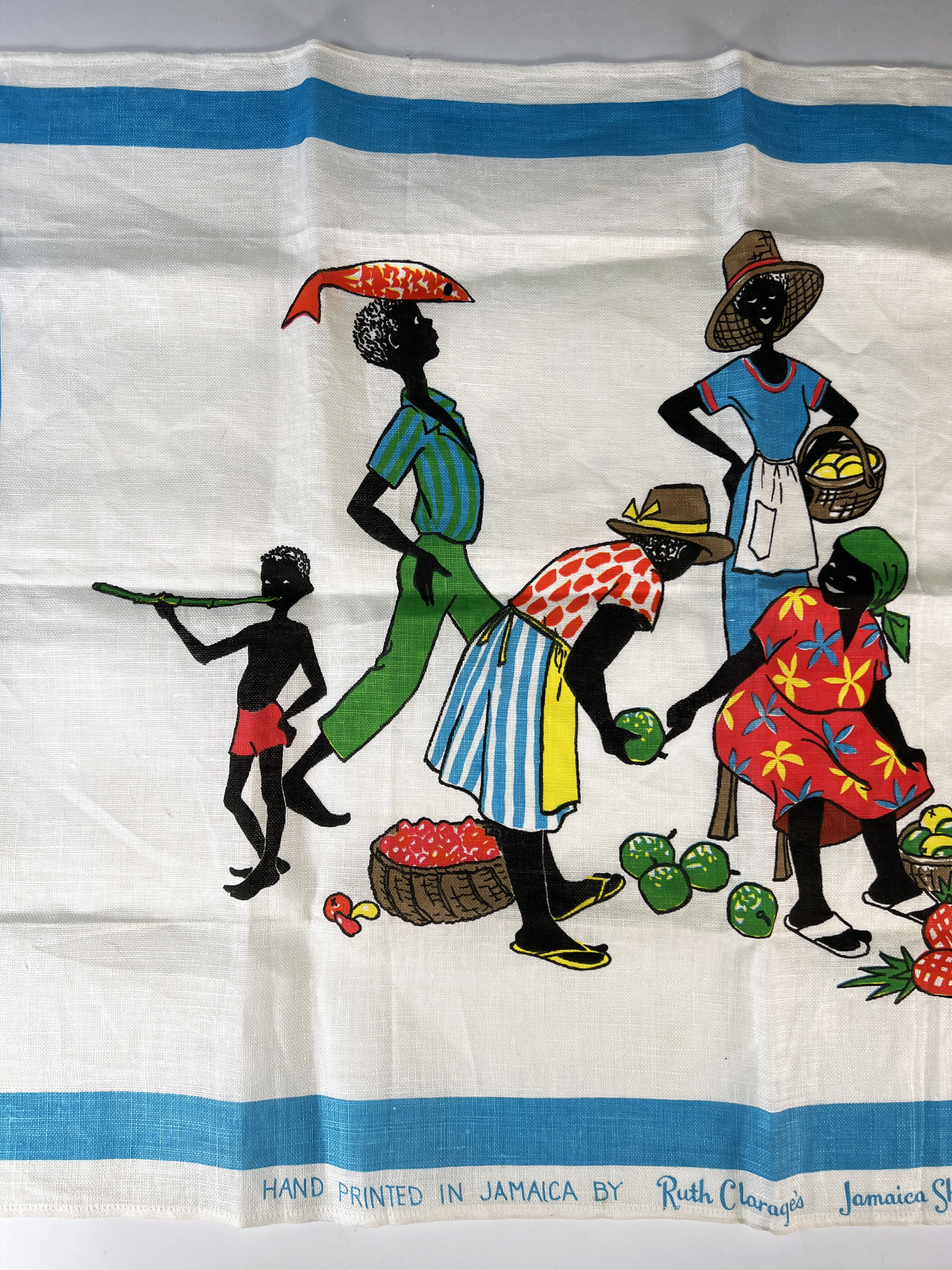 Hand Printed Jamaican Linen Dish Towel image 3