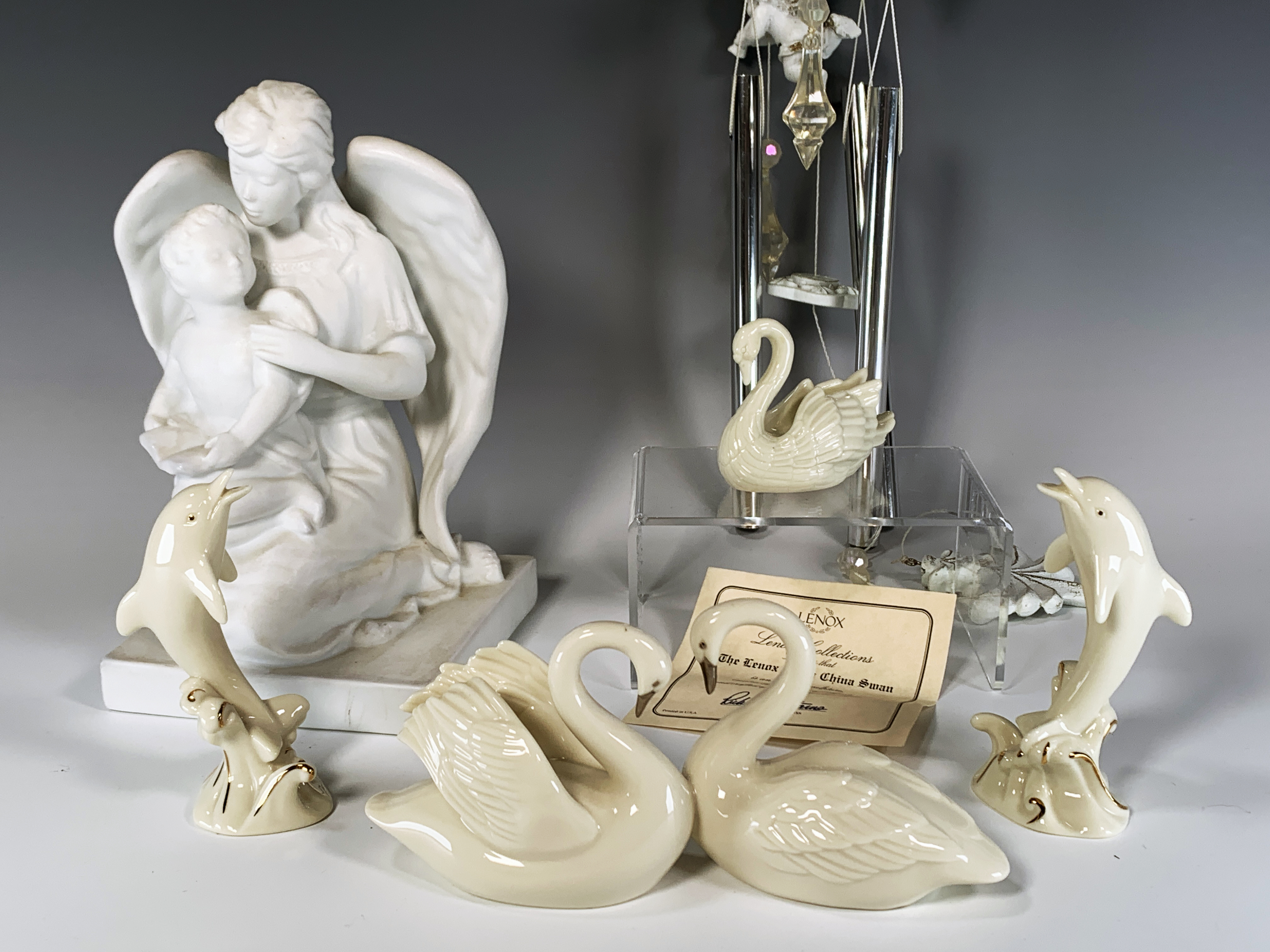 Lenox Ivory Swan, Wind Chime, Angel Lot image 2