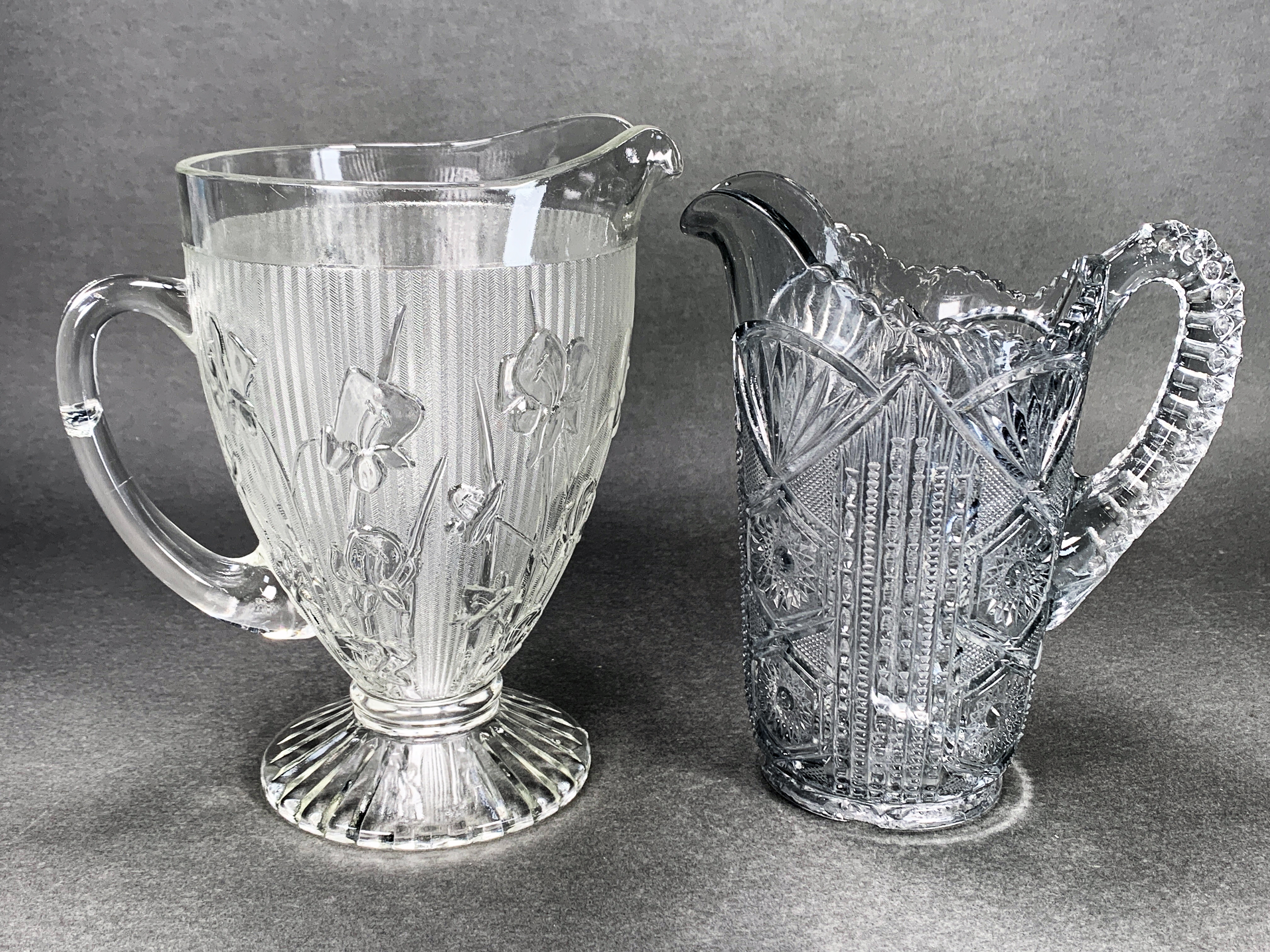 Pair Of Glass Pitchers  image 1