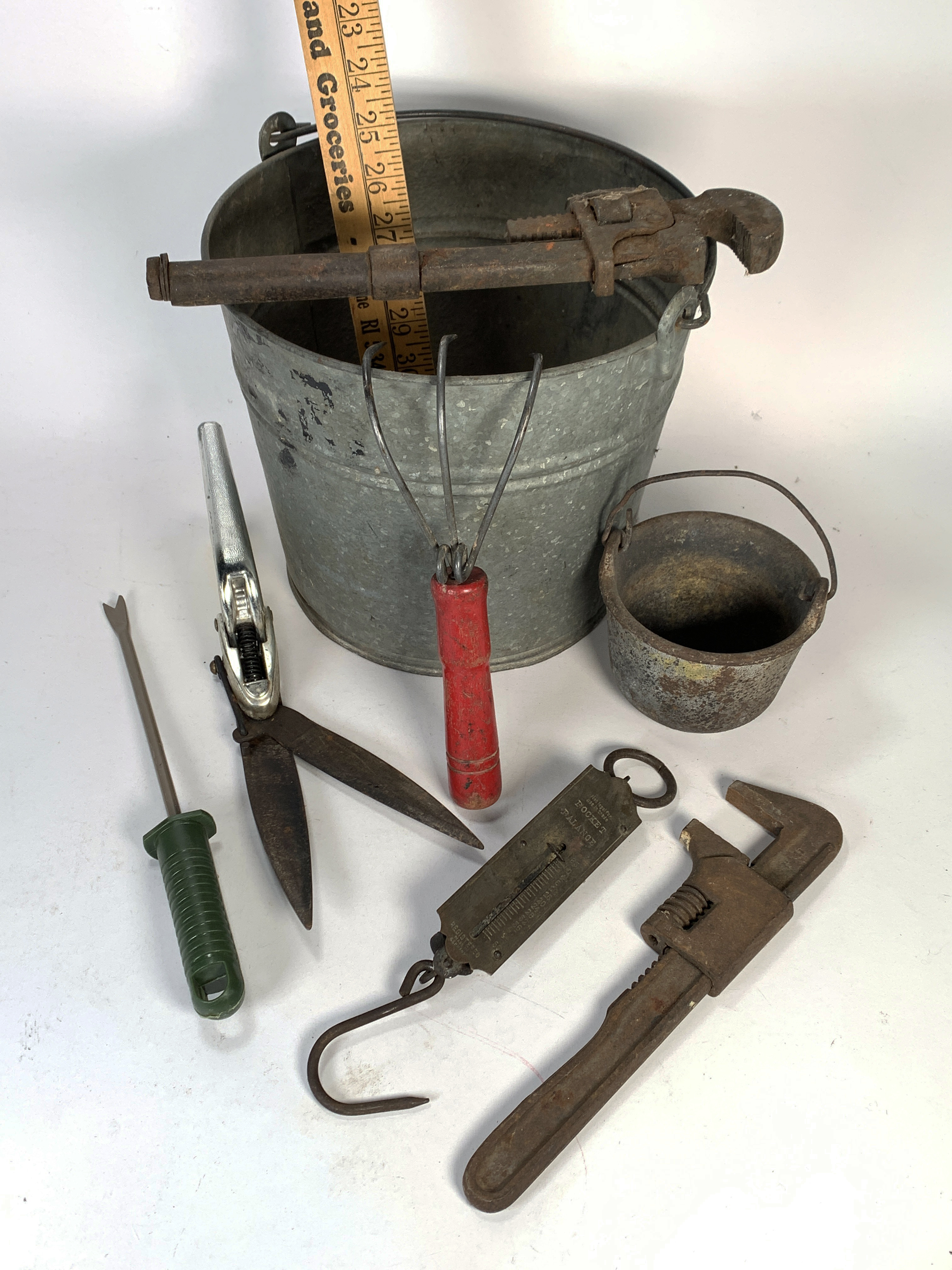 Lot Of Vintage Tools In Bucket image 1