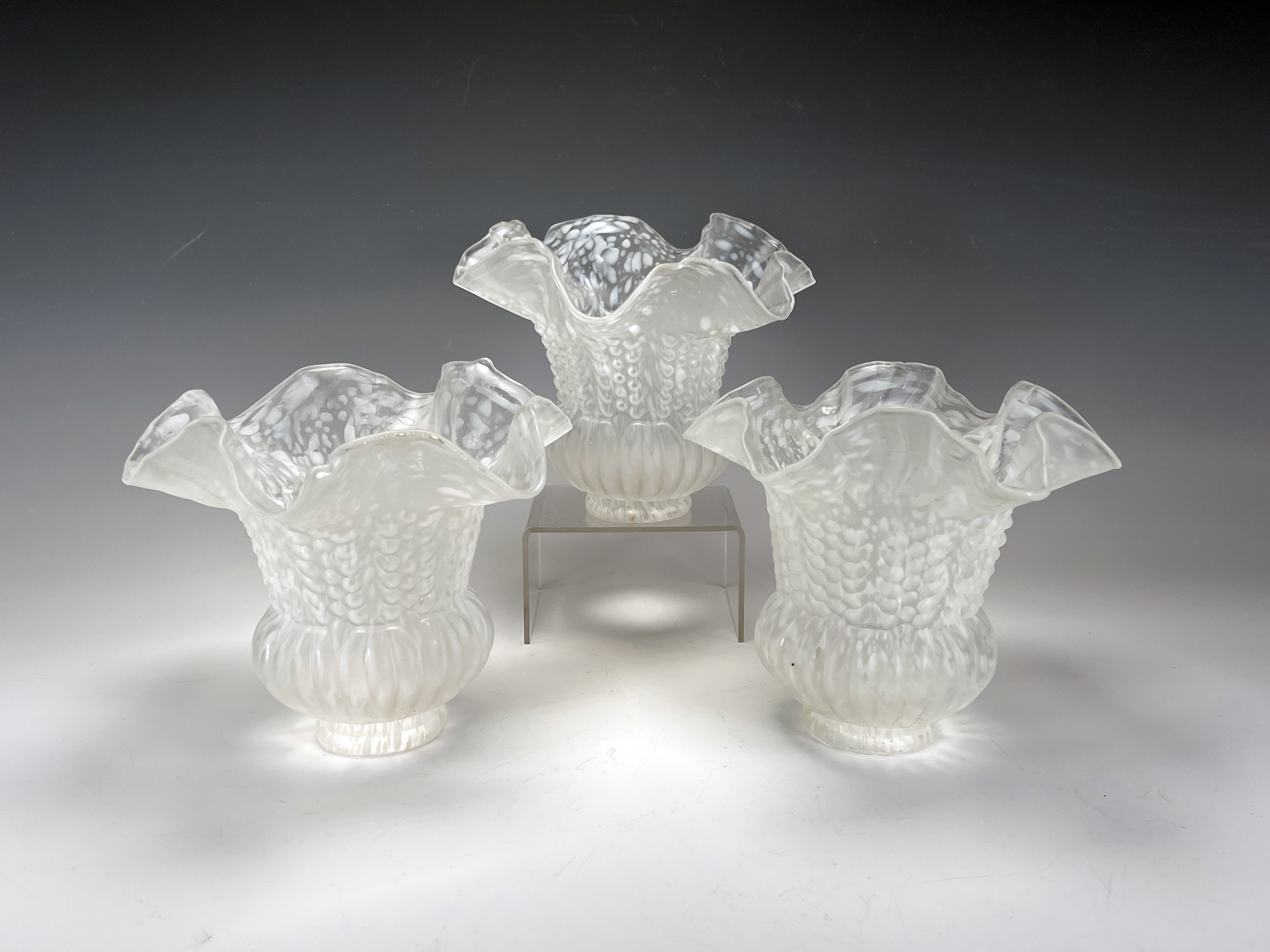 Three Frosted Glass Lamps Shades image 1