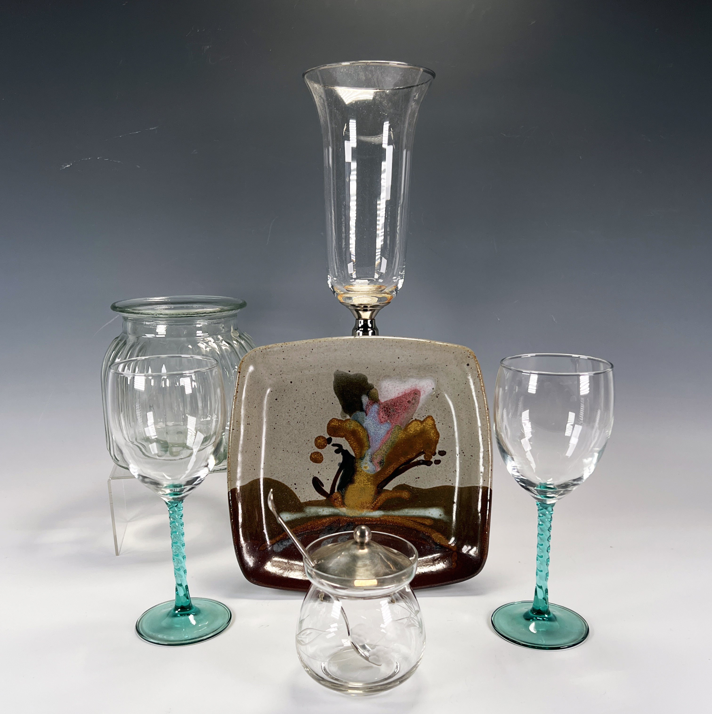 Lot Of Decorative Glass Items & Ceramic Plate image 1