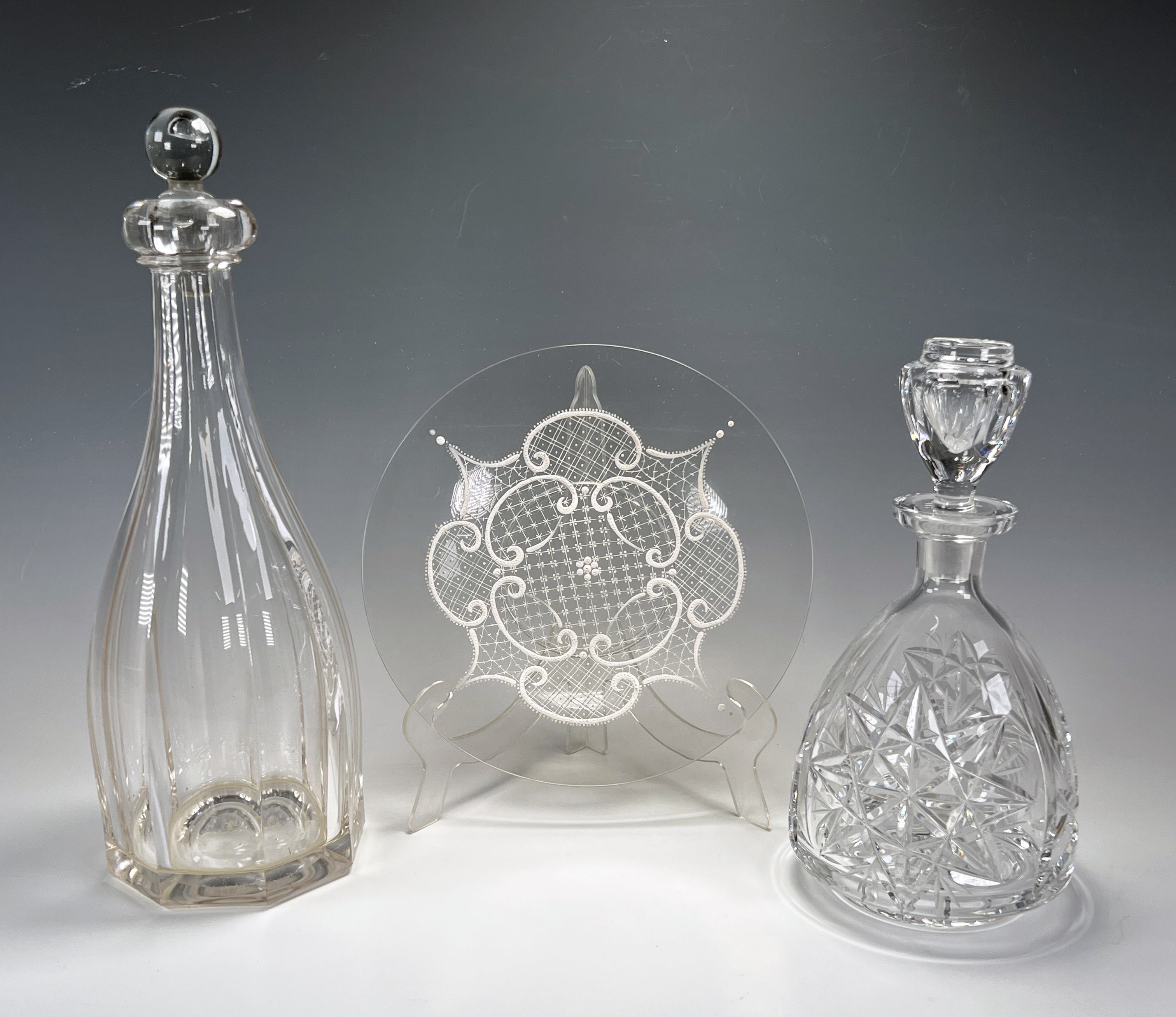 Glass & Crystal Decanters, Decorative Glass Plate image 1