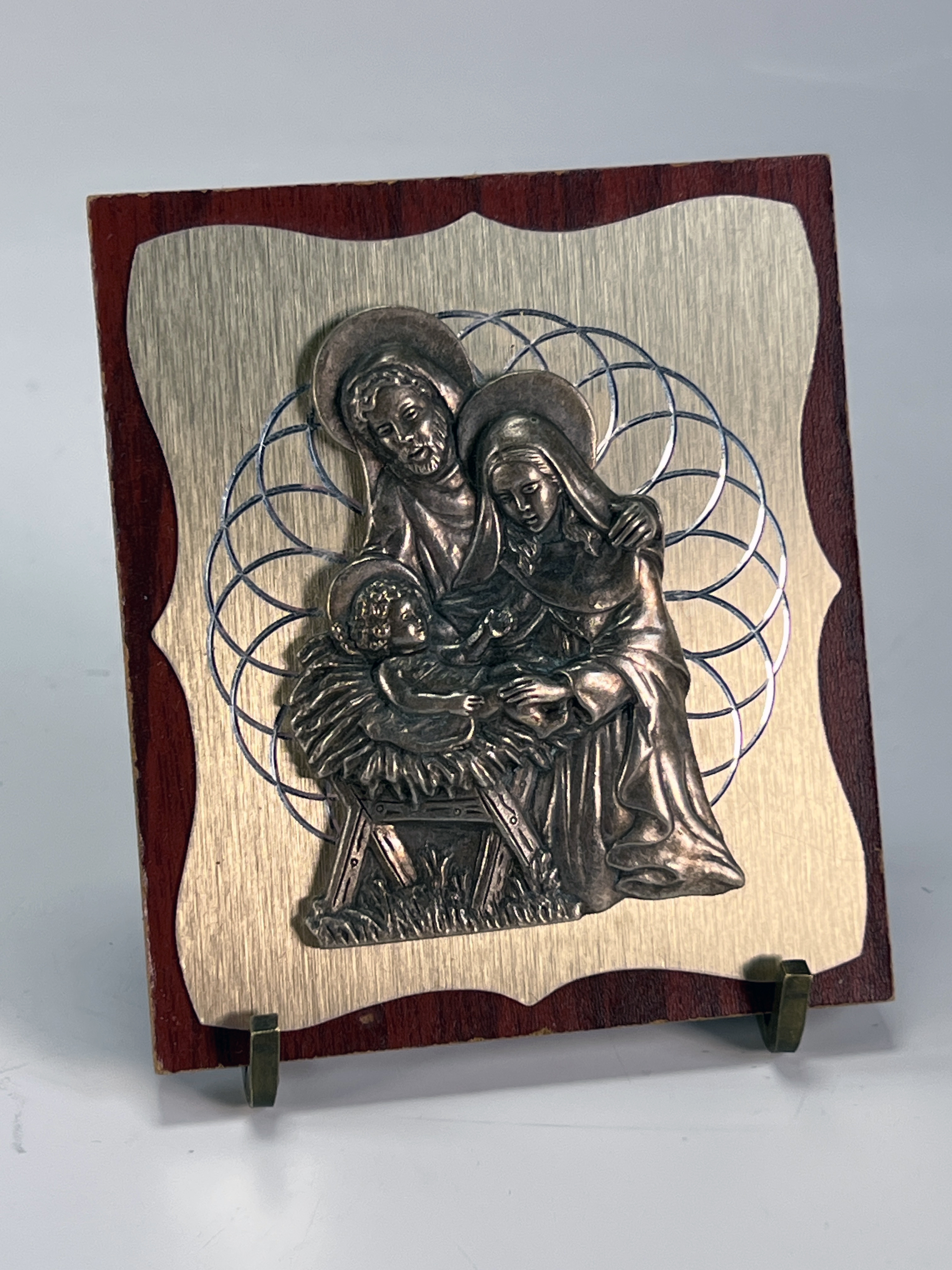 Italian Jesus, Mary, Joseph Plaque image 1