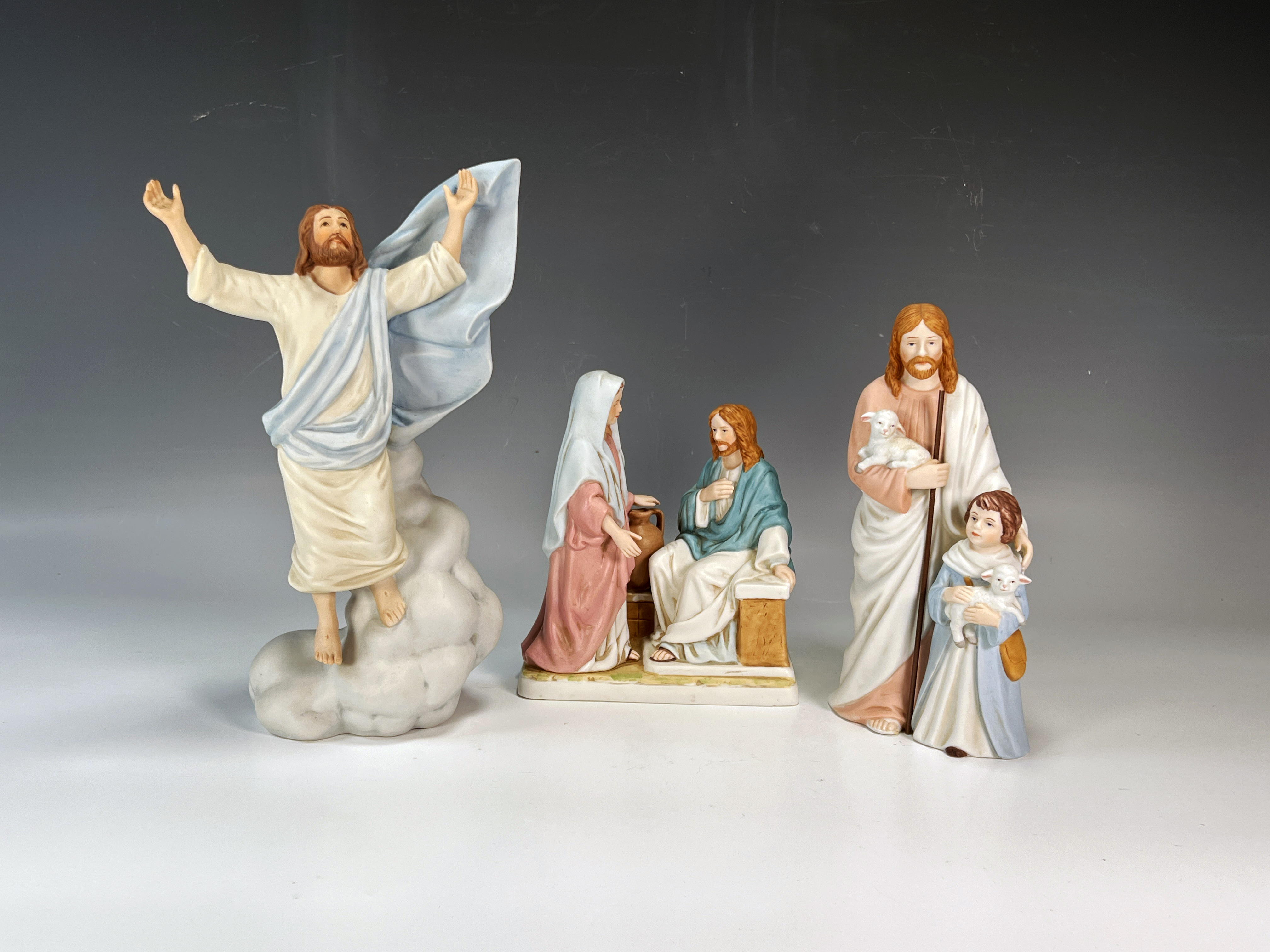 Porcelain Religious Figurines Jesus & Mary image 1