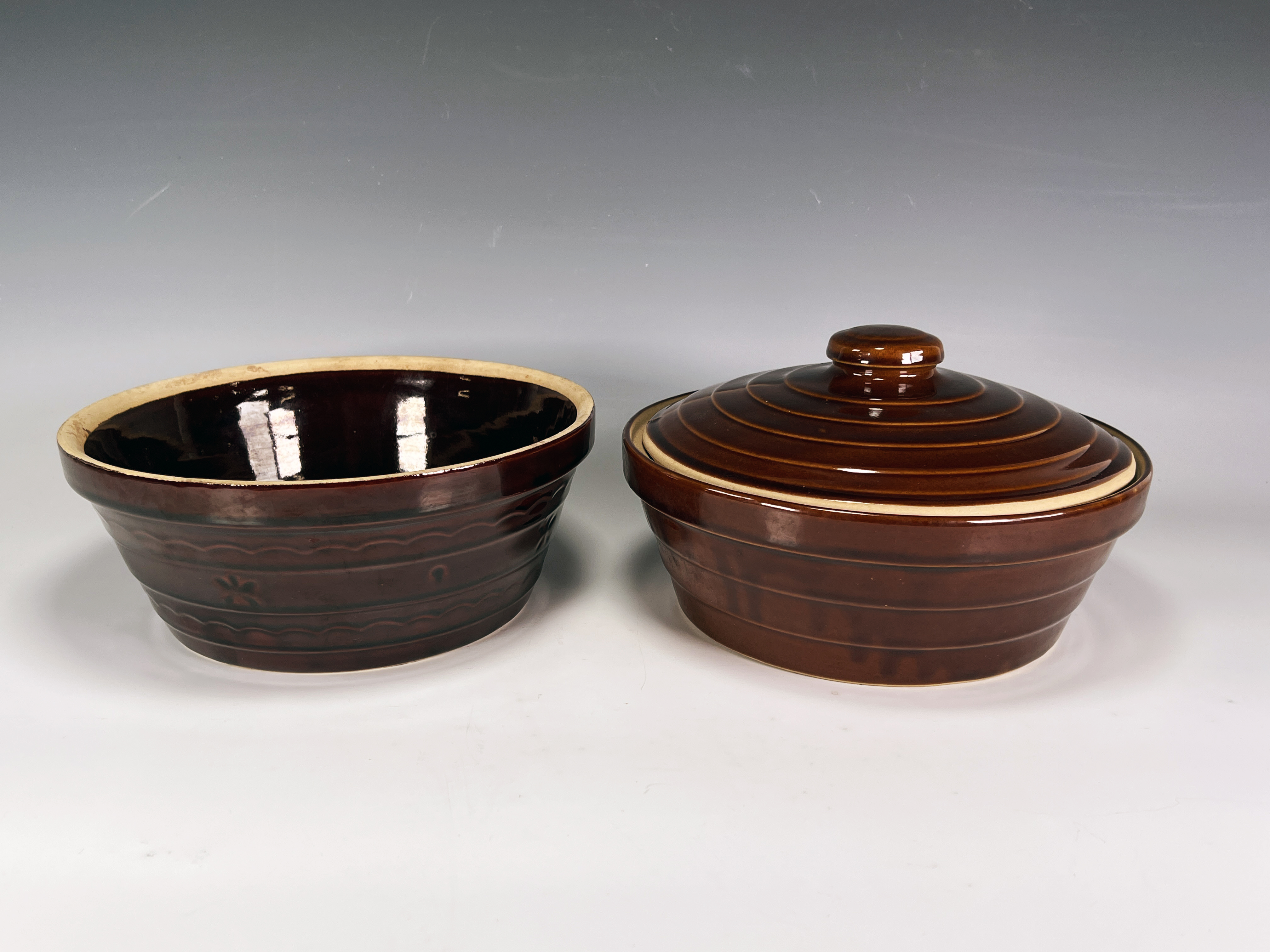 2 American Pottery Brown Ware Bowls image 1