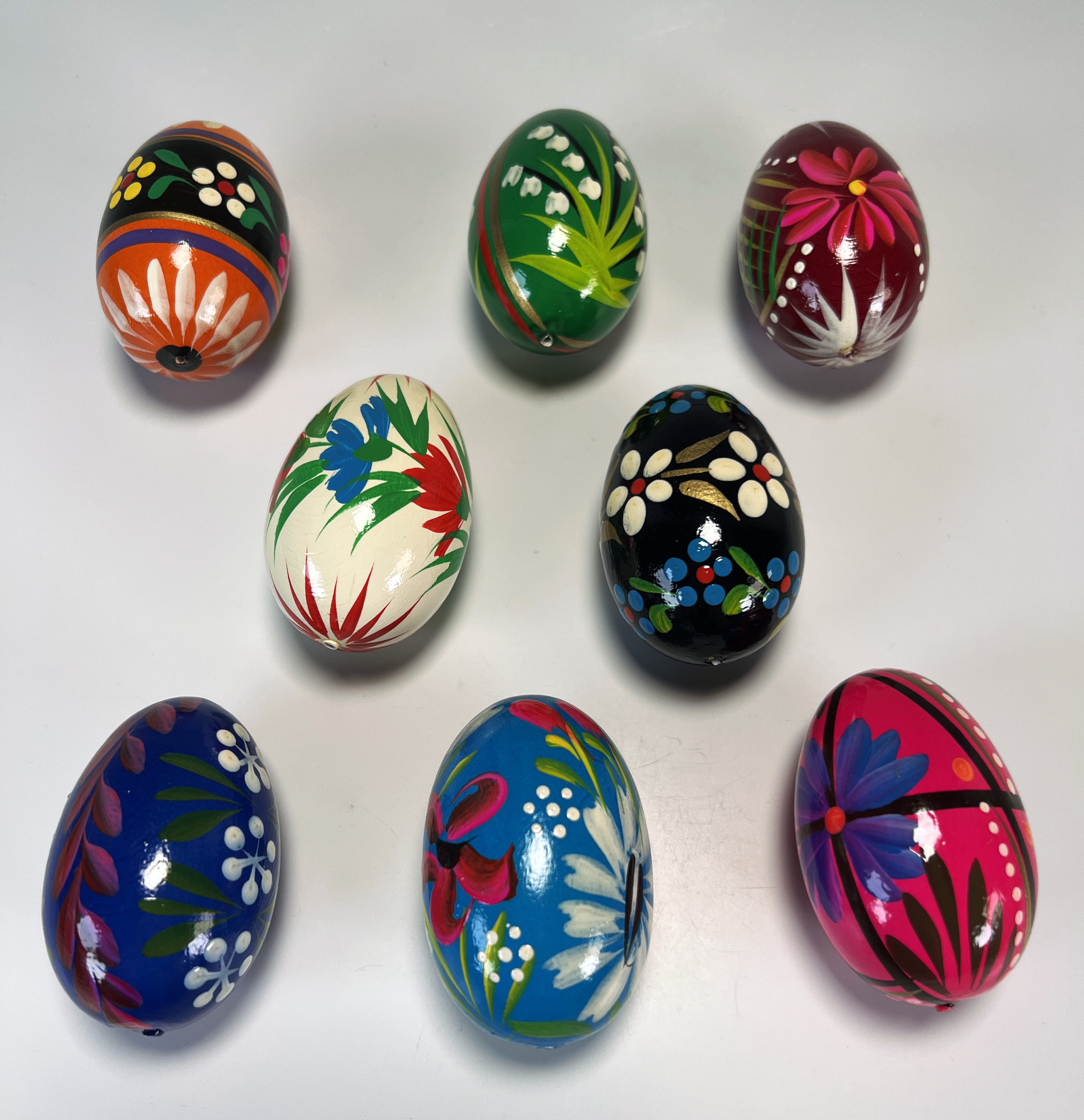 Polish Folk Art Handpainted Wooden Eggs Pisanki image 3