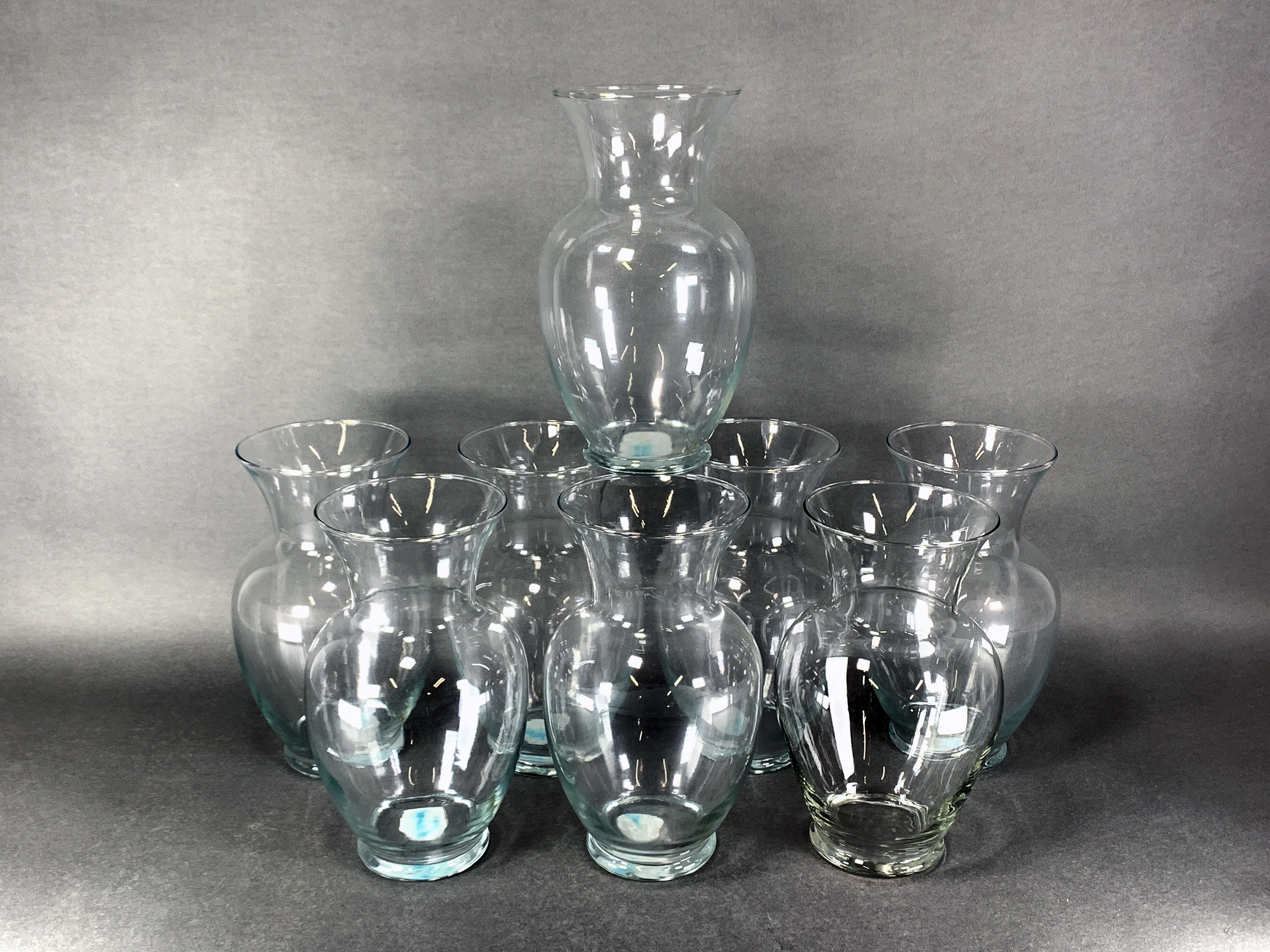 Lot Of 8 Indiana Glass Florist Vases image 1