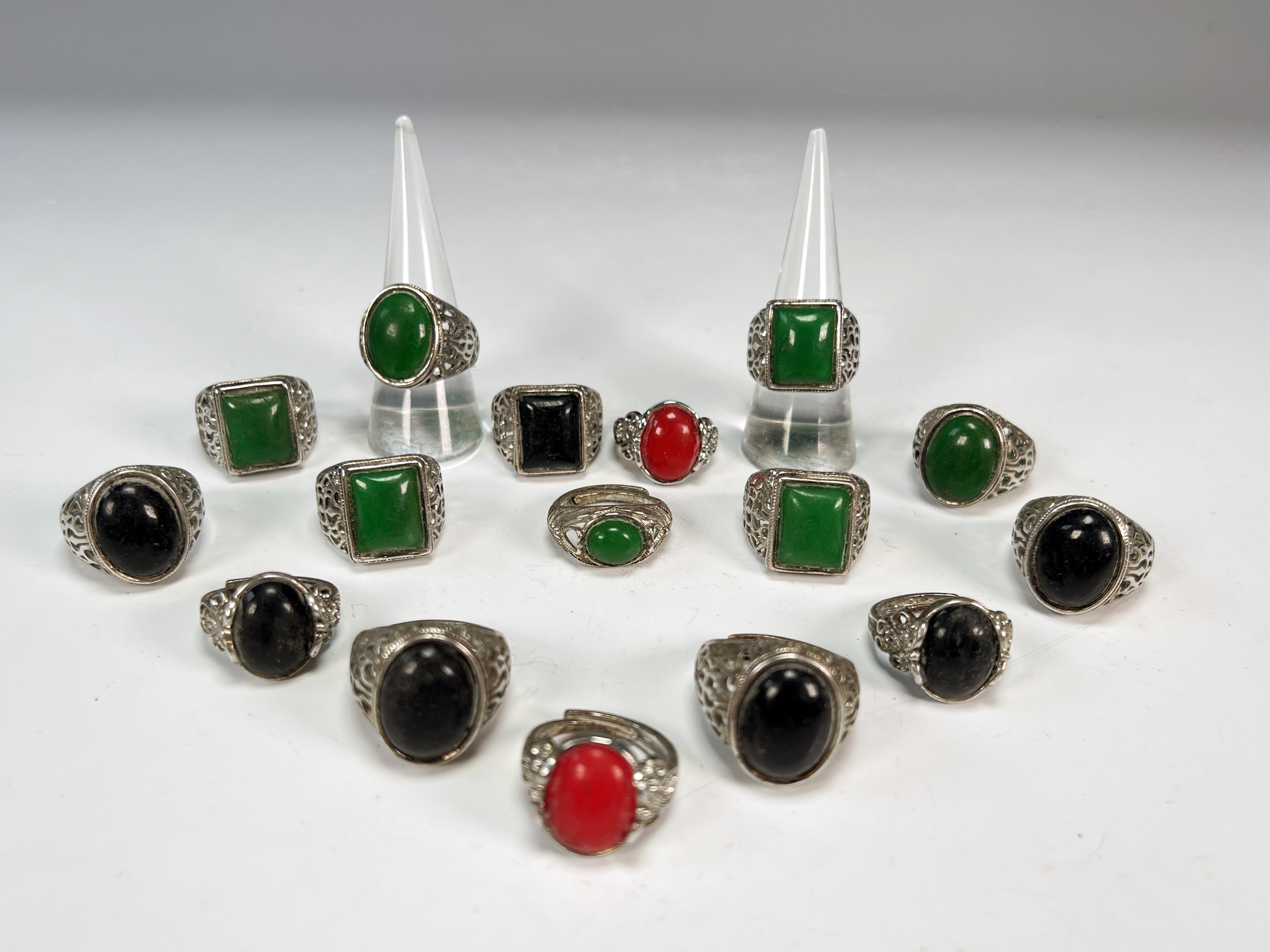 Lot Of Cabochon Stone Rings image 1