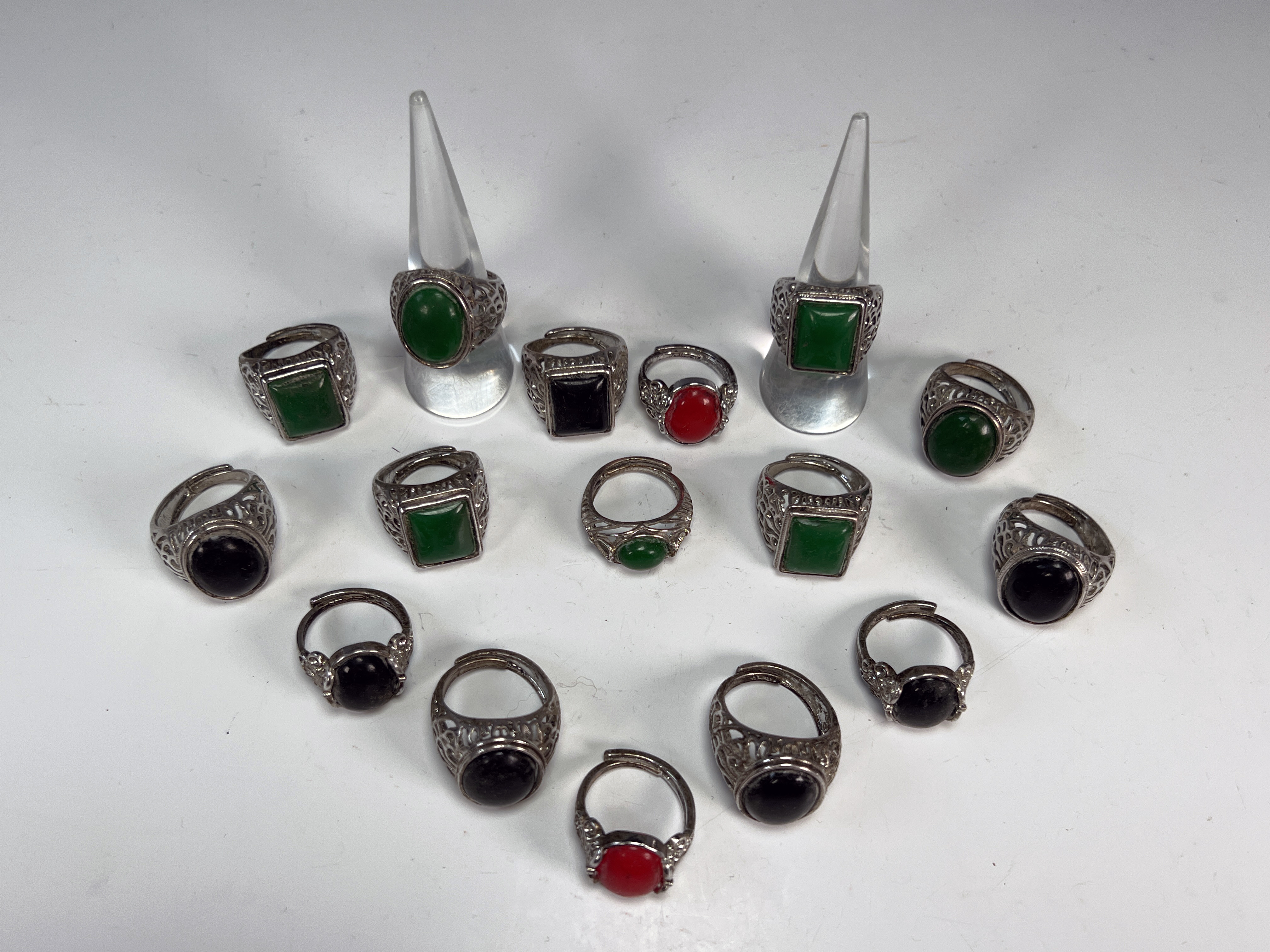 Lot Of Cabochon Stone Rings image 2