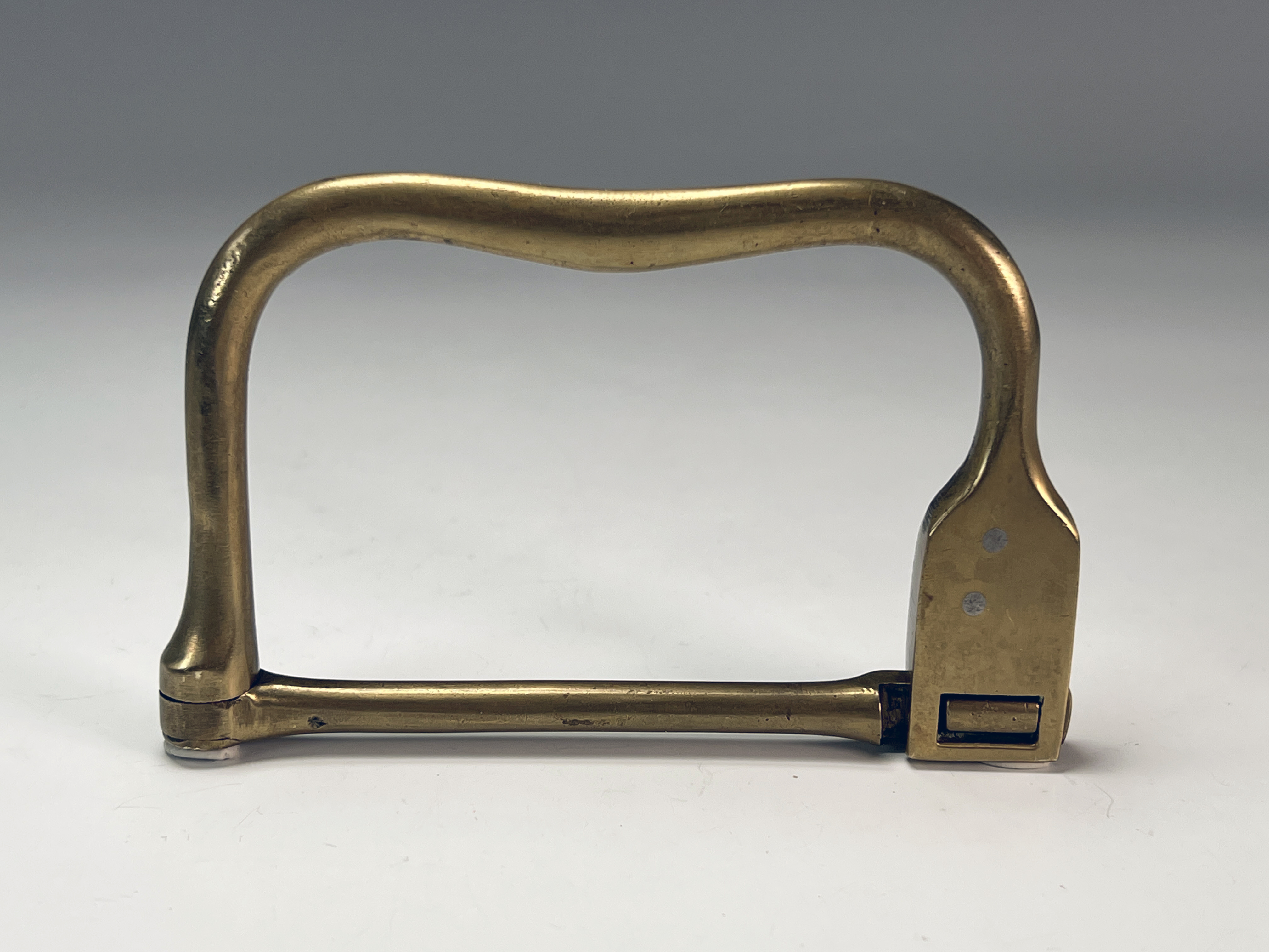 Vintage Brass Shackle Lock Sea Bag Hasp With Key image 2
