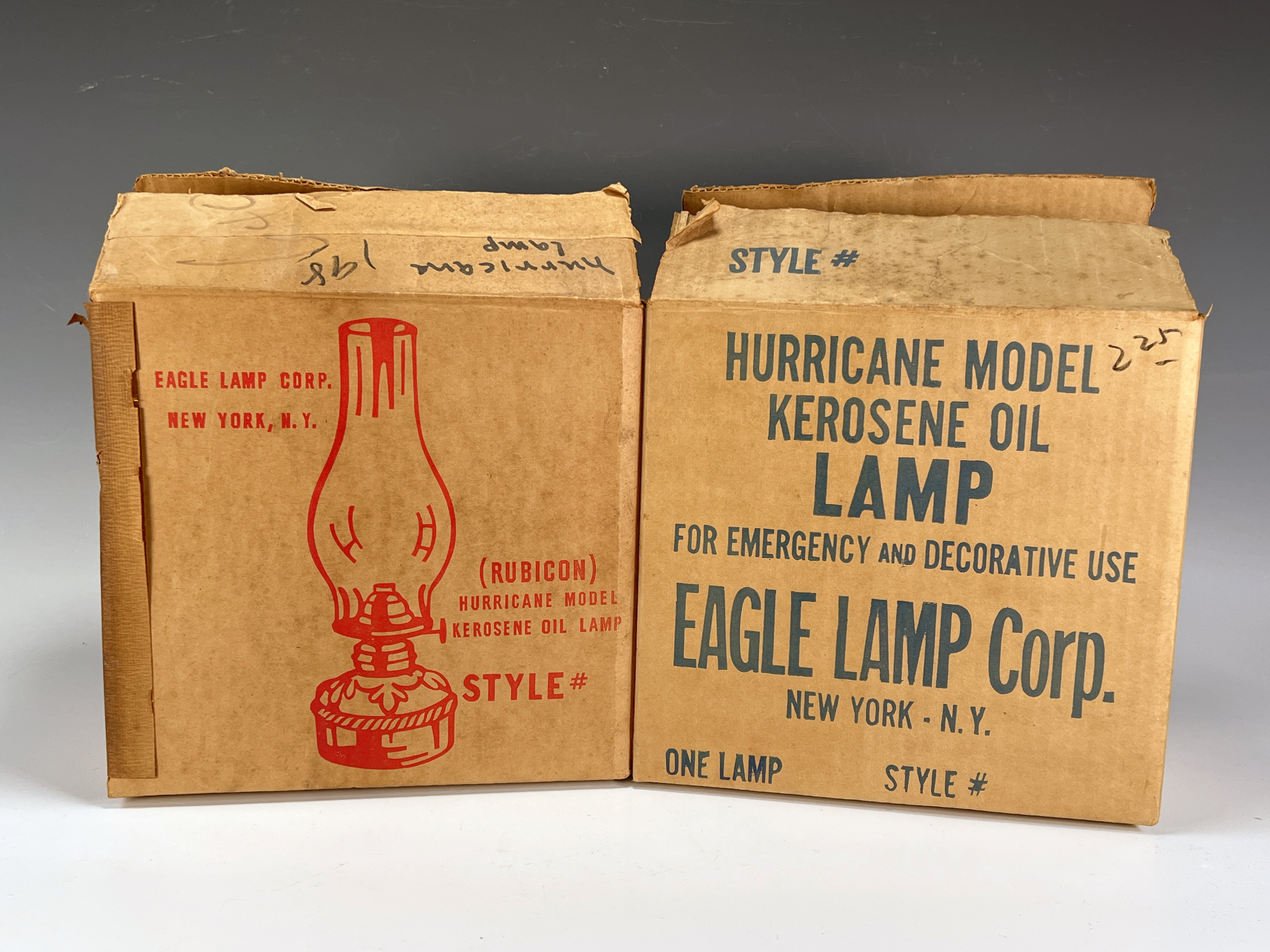 2 Vintage Eagle Hurricane Lamps In Box image 5