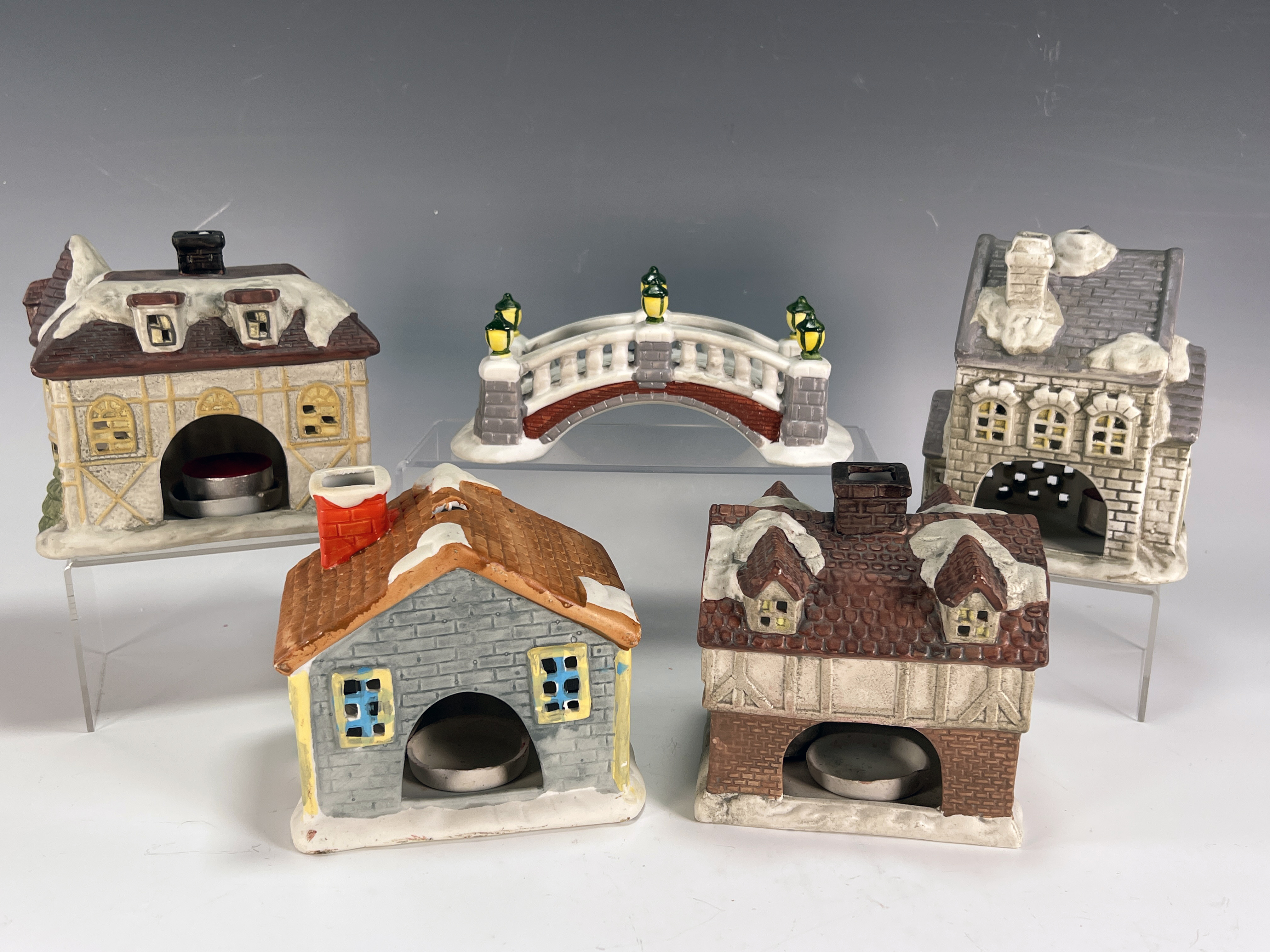 Christmas Porcelain House Candle Holders image 3