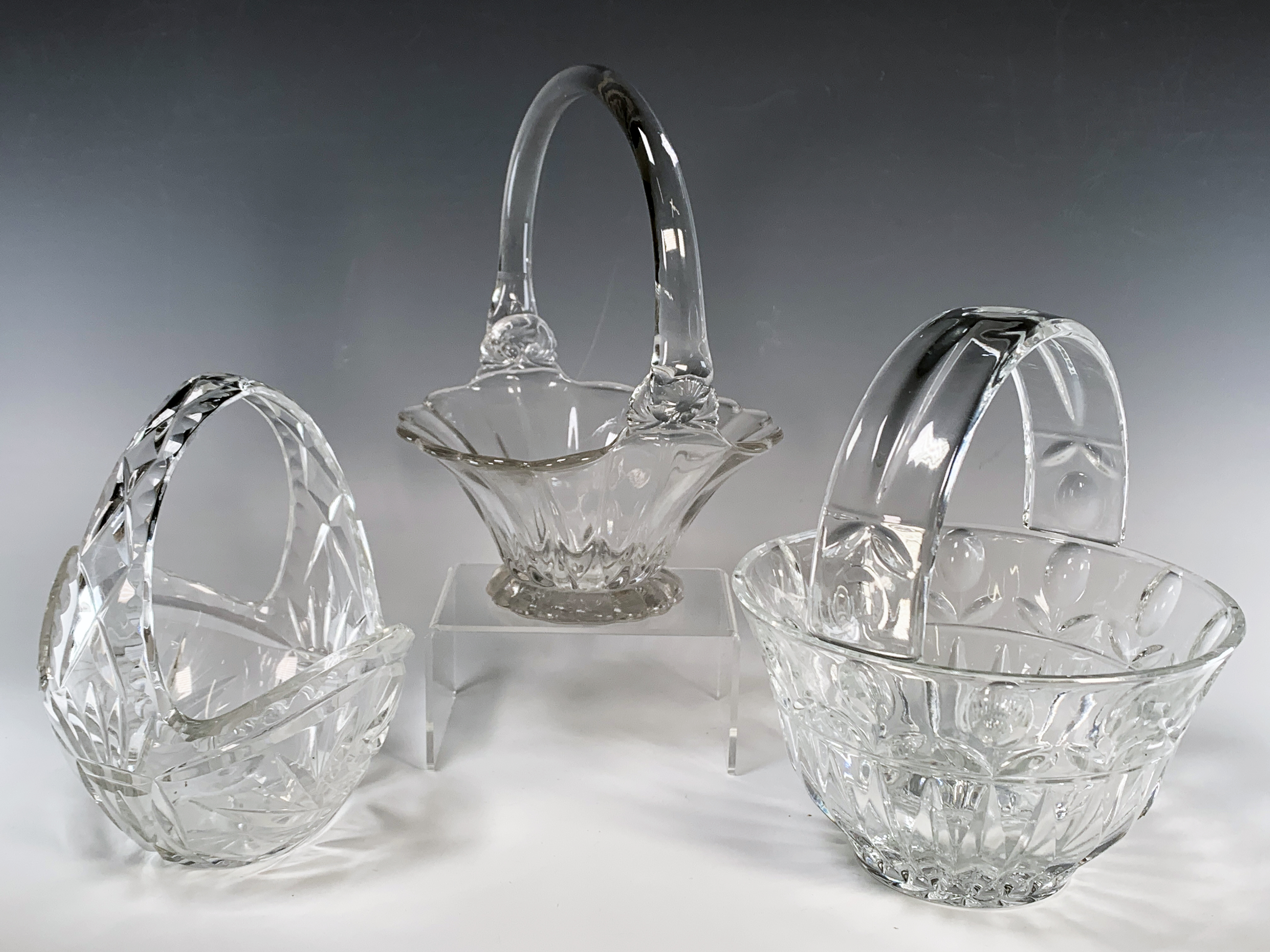Collection Of Crystal And Glass Baskets Block image 1