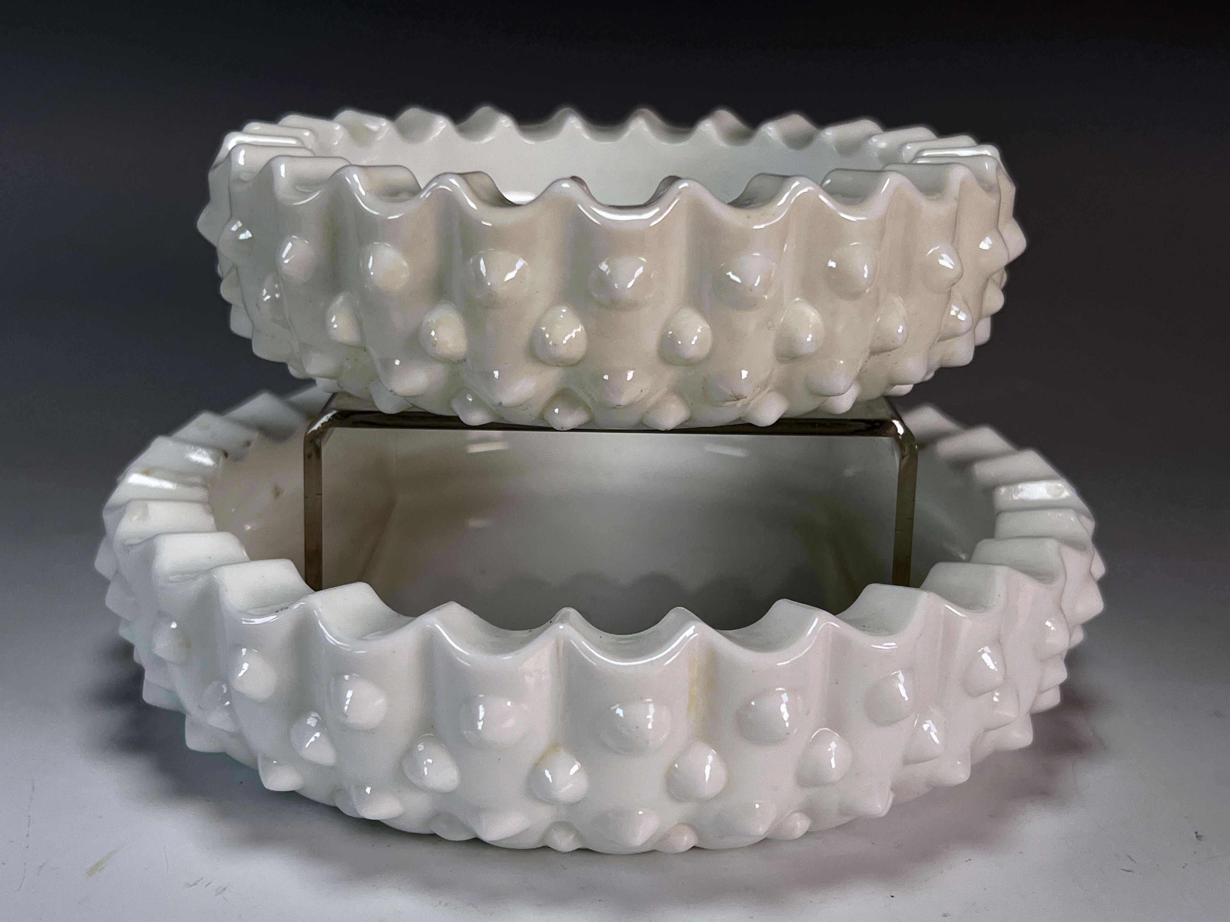 Collection Of Milk Glass Ashtrays image 2