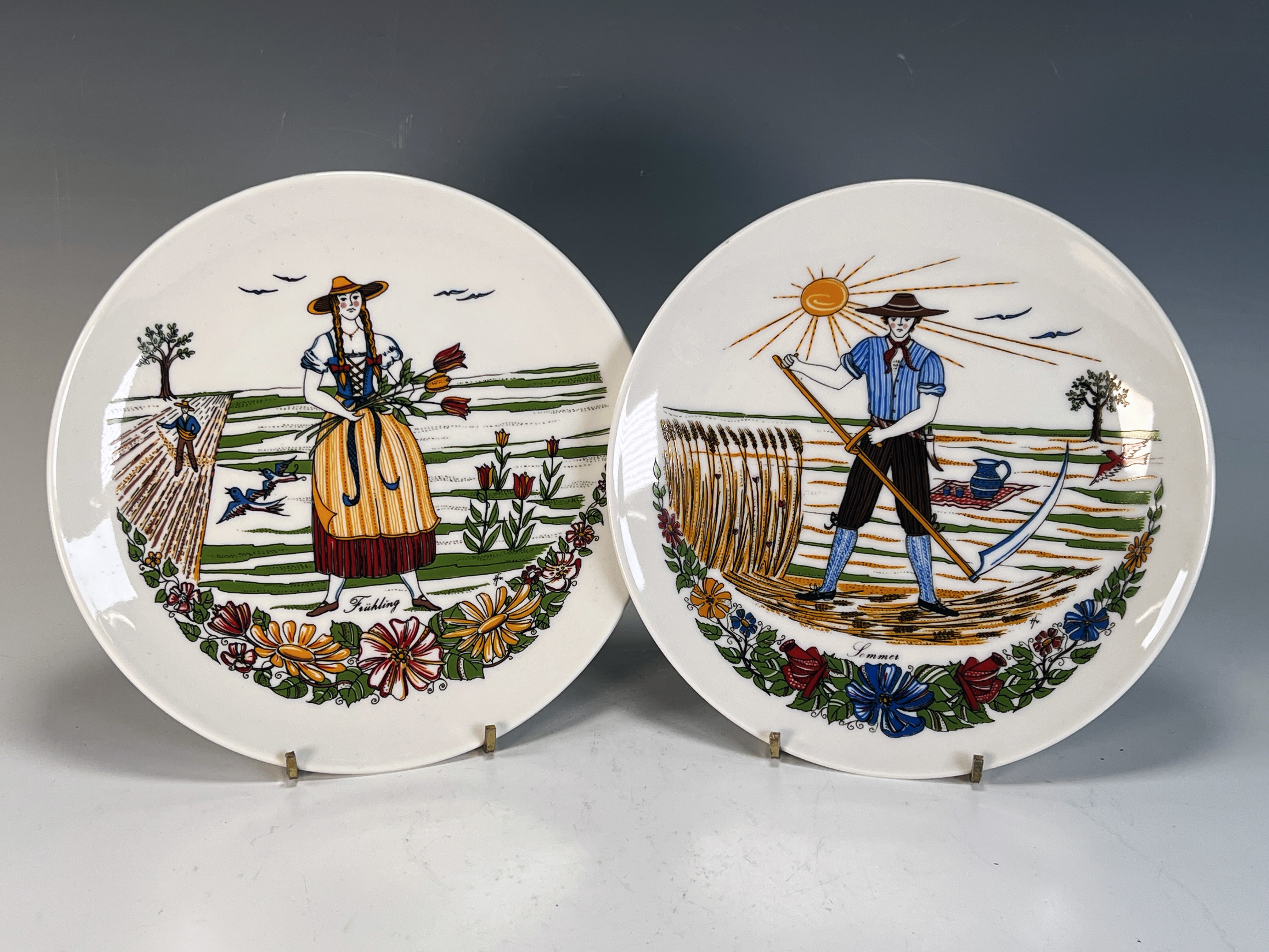 Vintage German Spring & Summer Collector Plates image 1