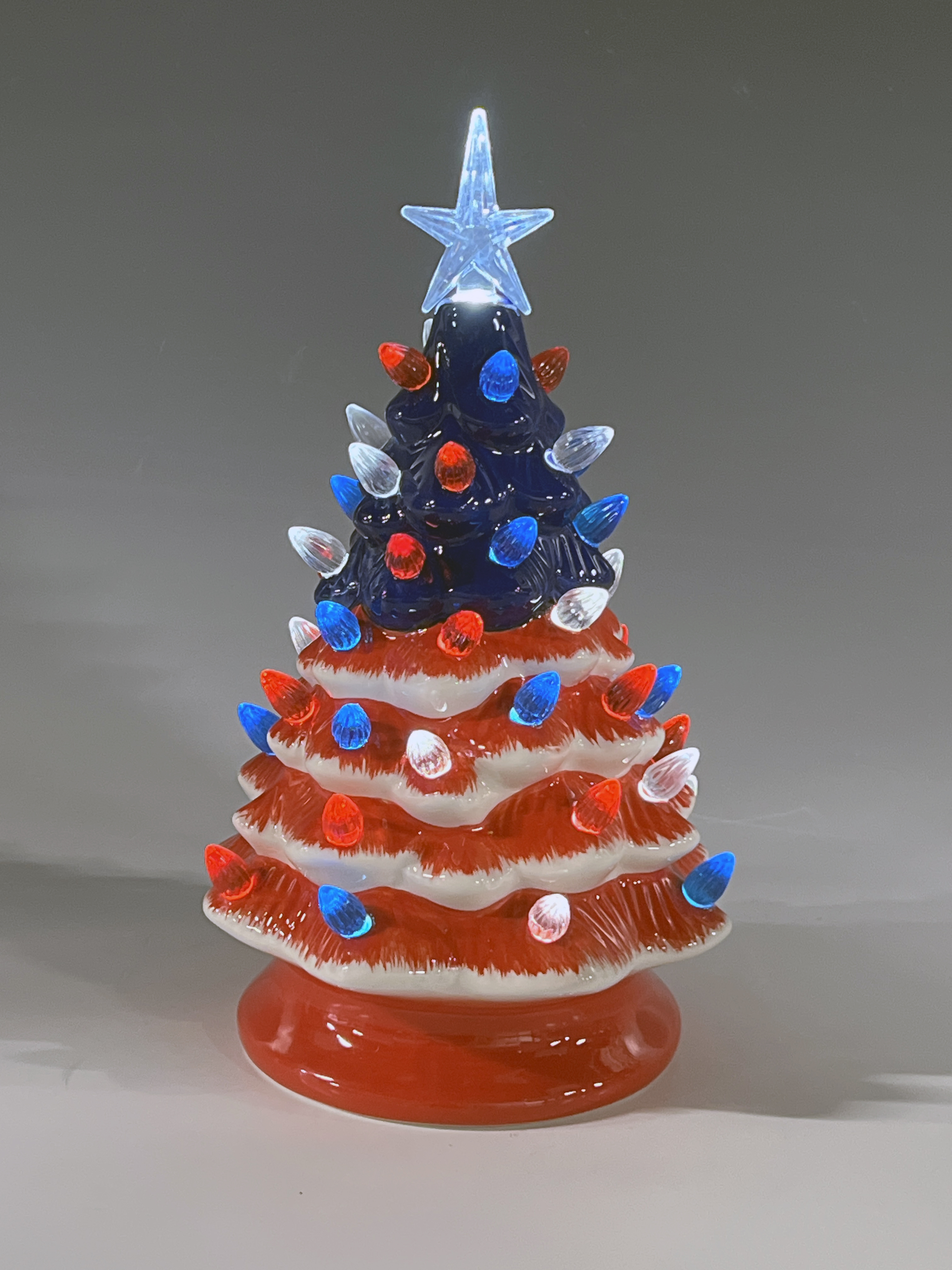 Illuminated Patriotic Christmas Ceramic Tree image 2