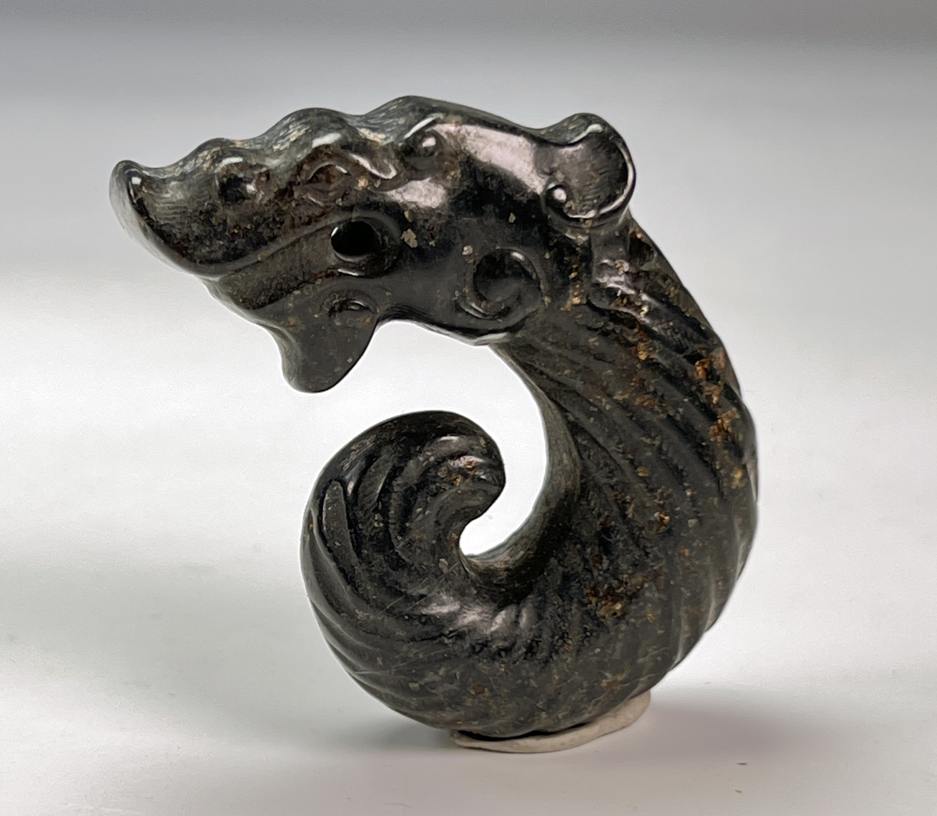 Ancient Carved Chinese Dragon Toggle - 2 Inch Archaic Artwork image 2