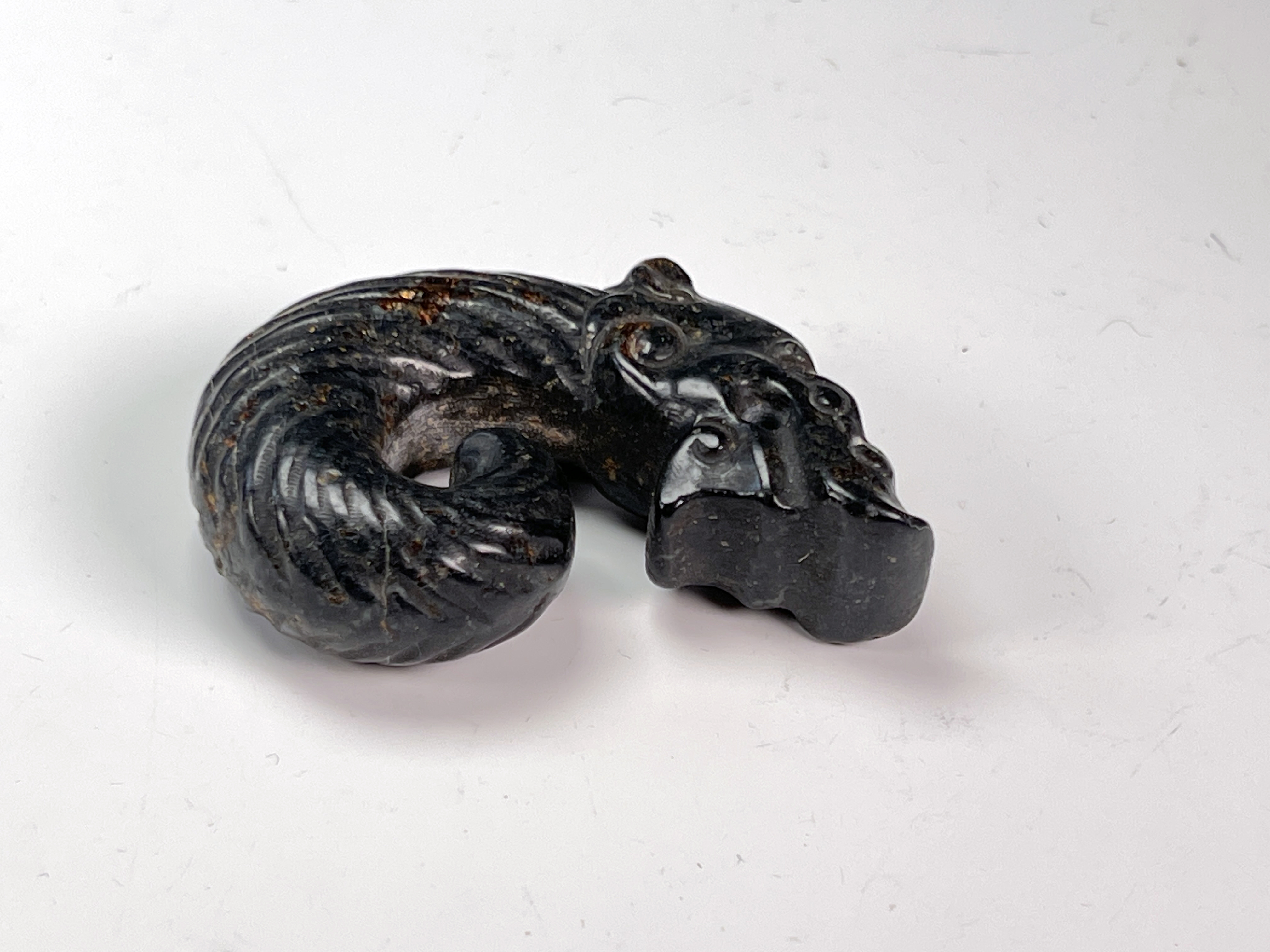 Ancient Carved Chinese Dragon Toggle - 2 Inch Archaic Artwork image 3