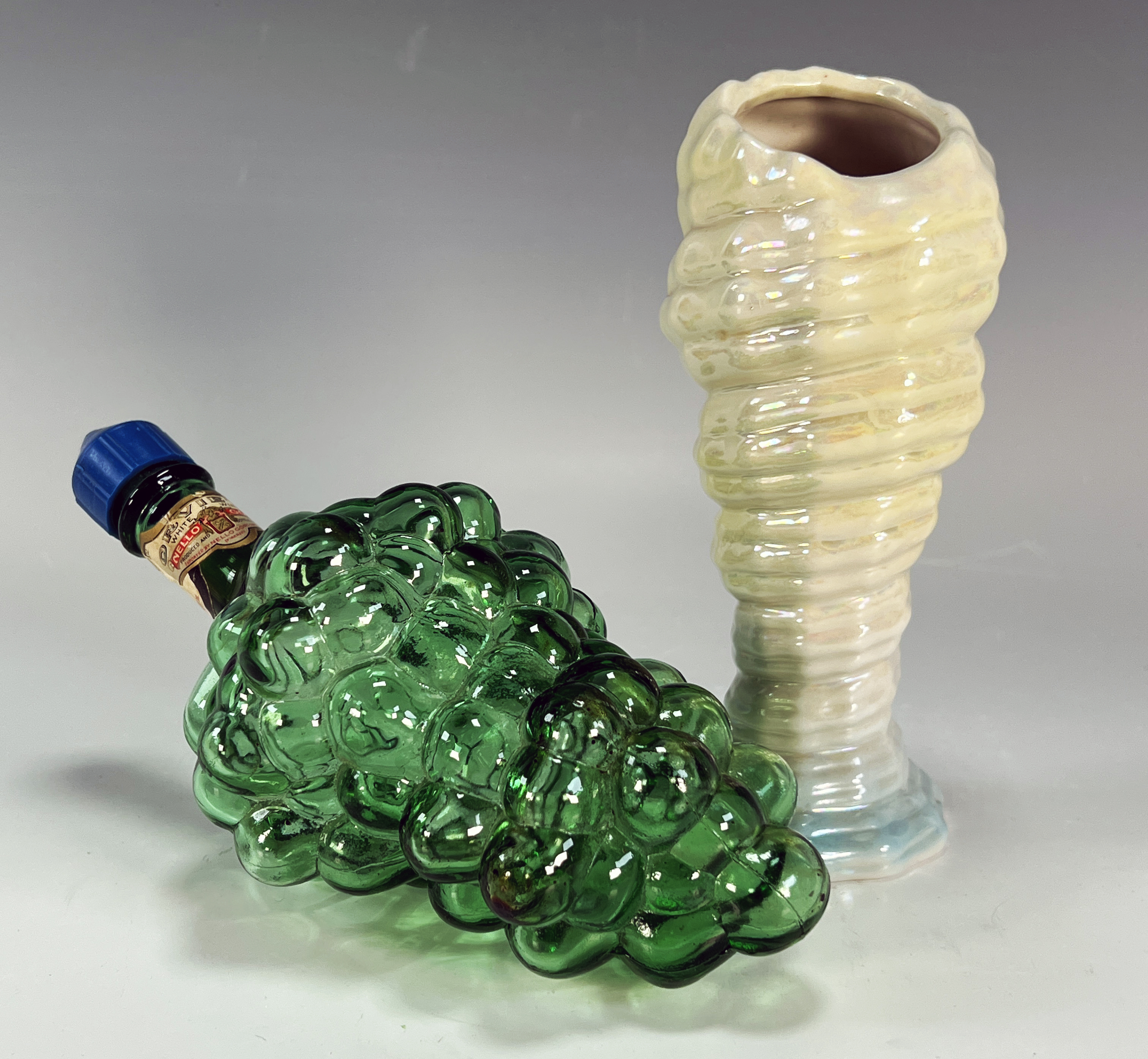 Grape Form Liqueur Bottle & Shell Vase image 1