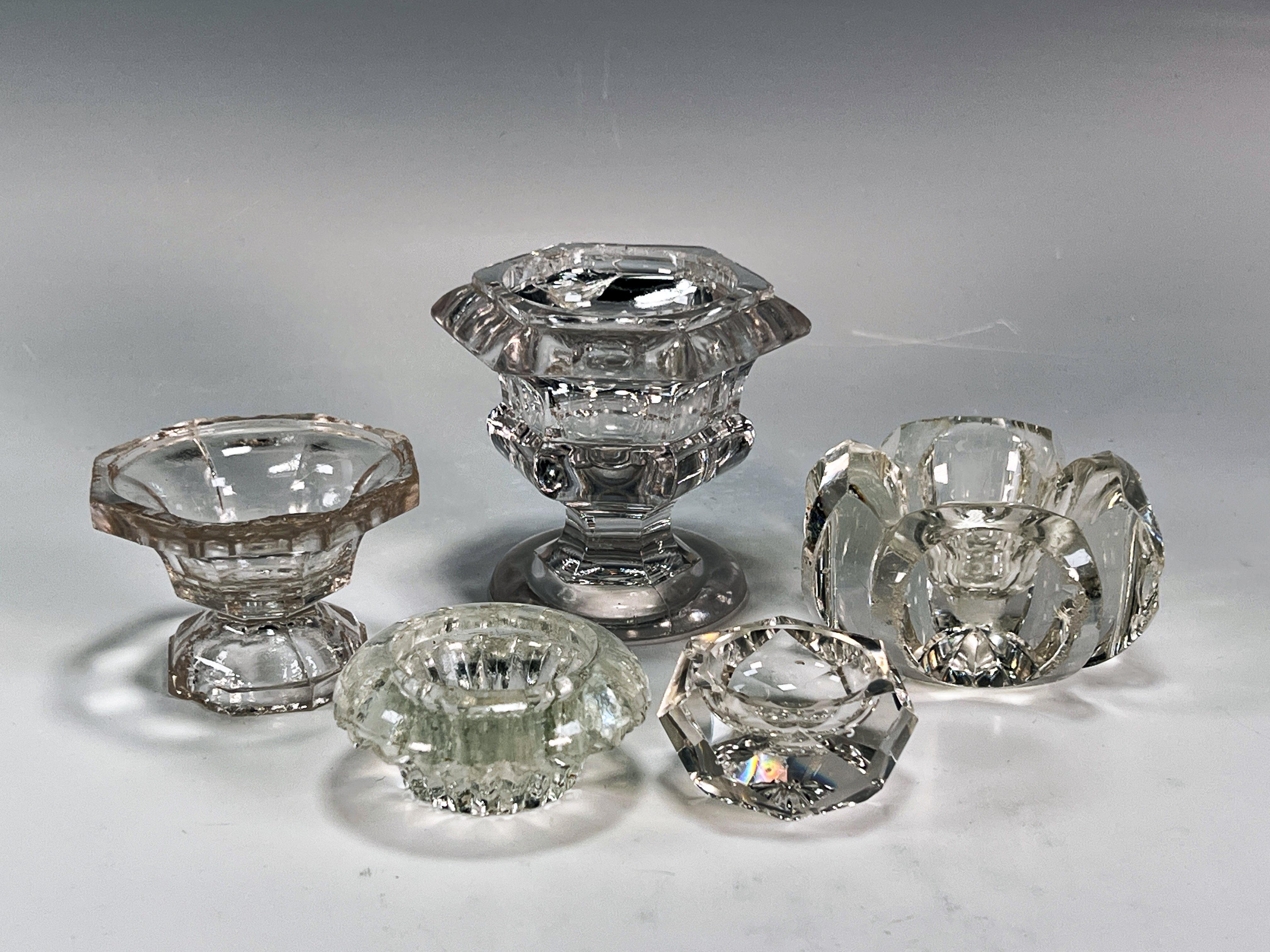 5 Vintage Glass Salt Cellars  image 1